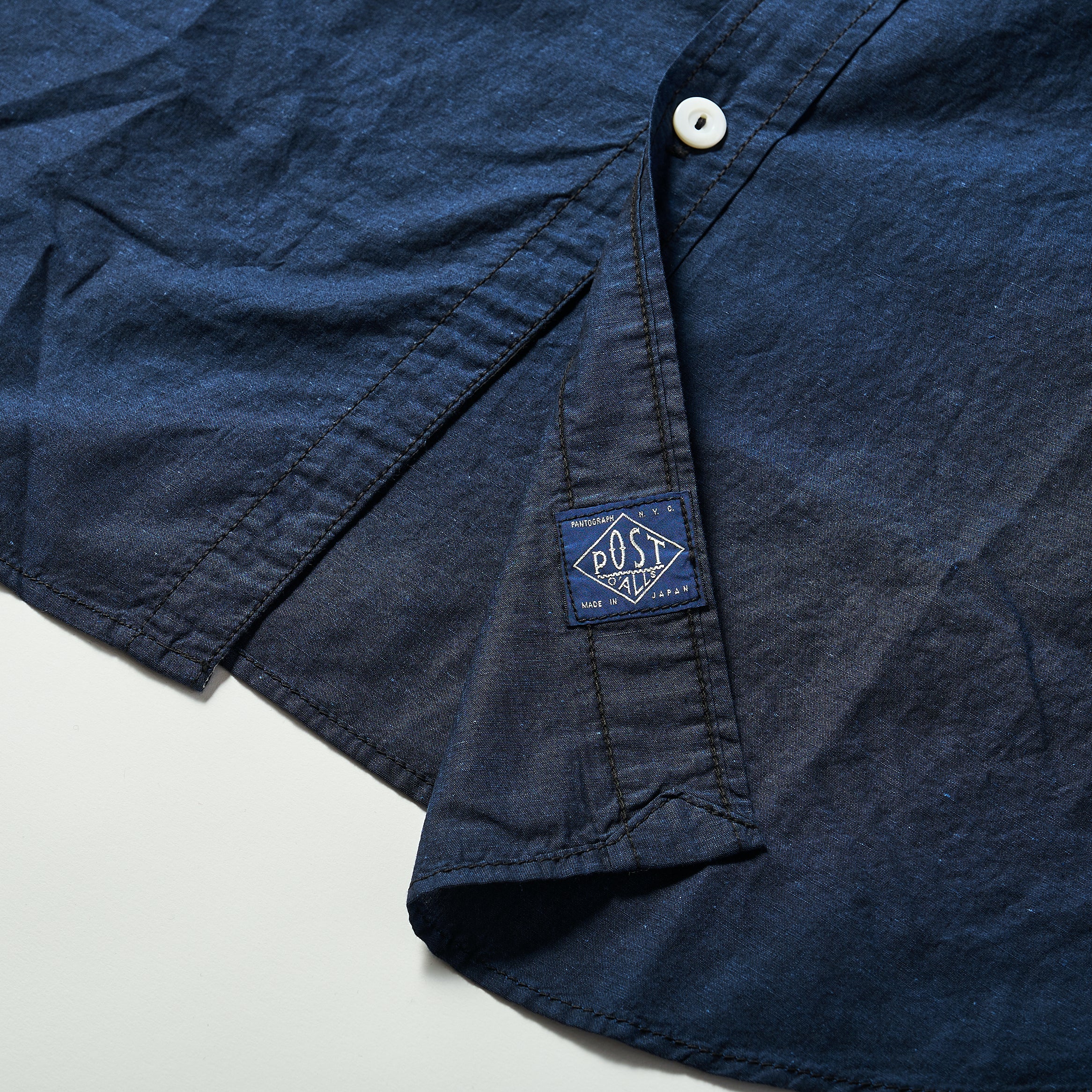 #1256 Cruzer Shirt 2 EE1 : cotton/linen end-on-end dark blue