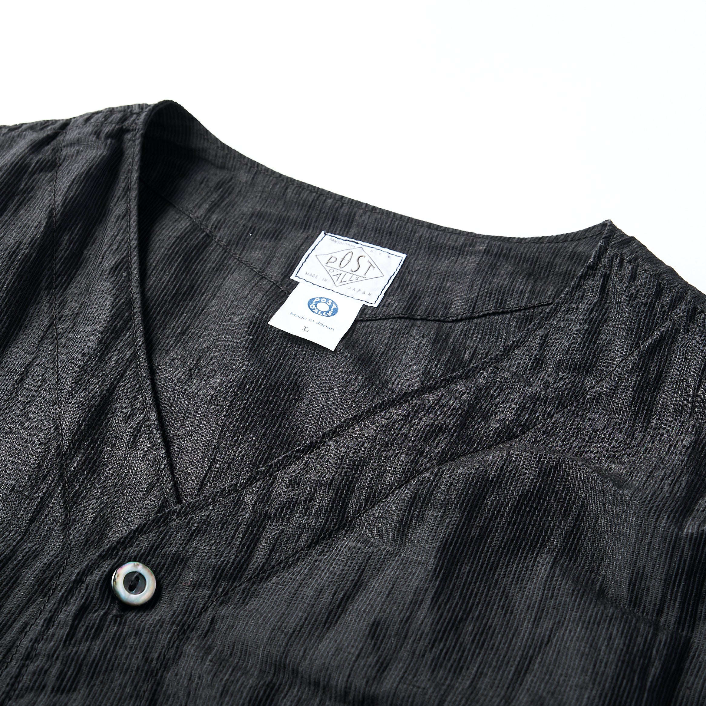 #2219S C-POST DV2 S/S CL1 : crinkle linen/cotton charcoal