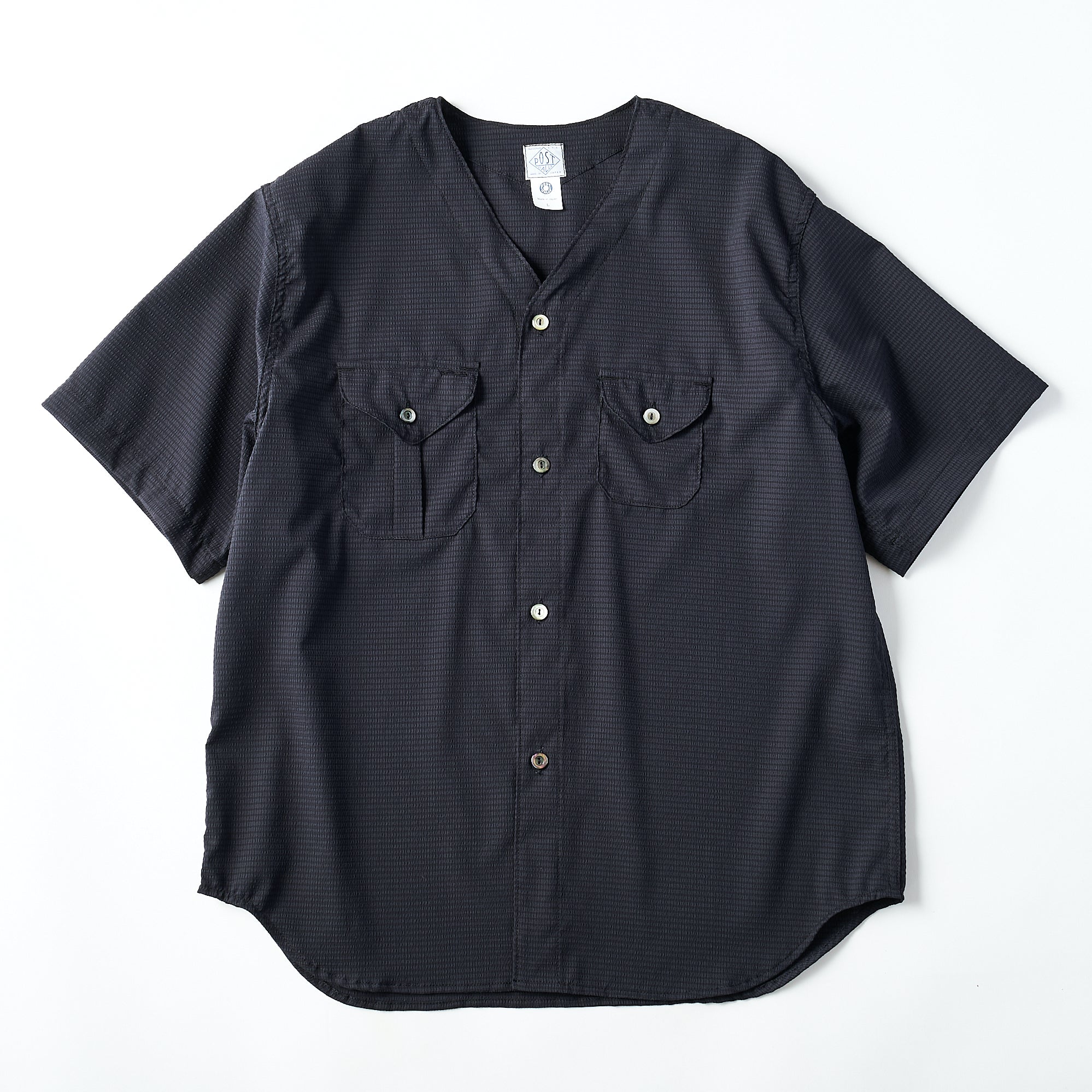 #2219S C-POST DV2 S/S PS2 : poly mesh seersucker navy