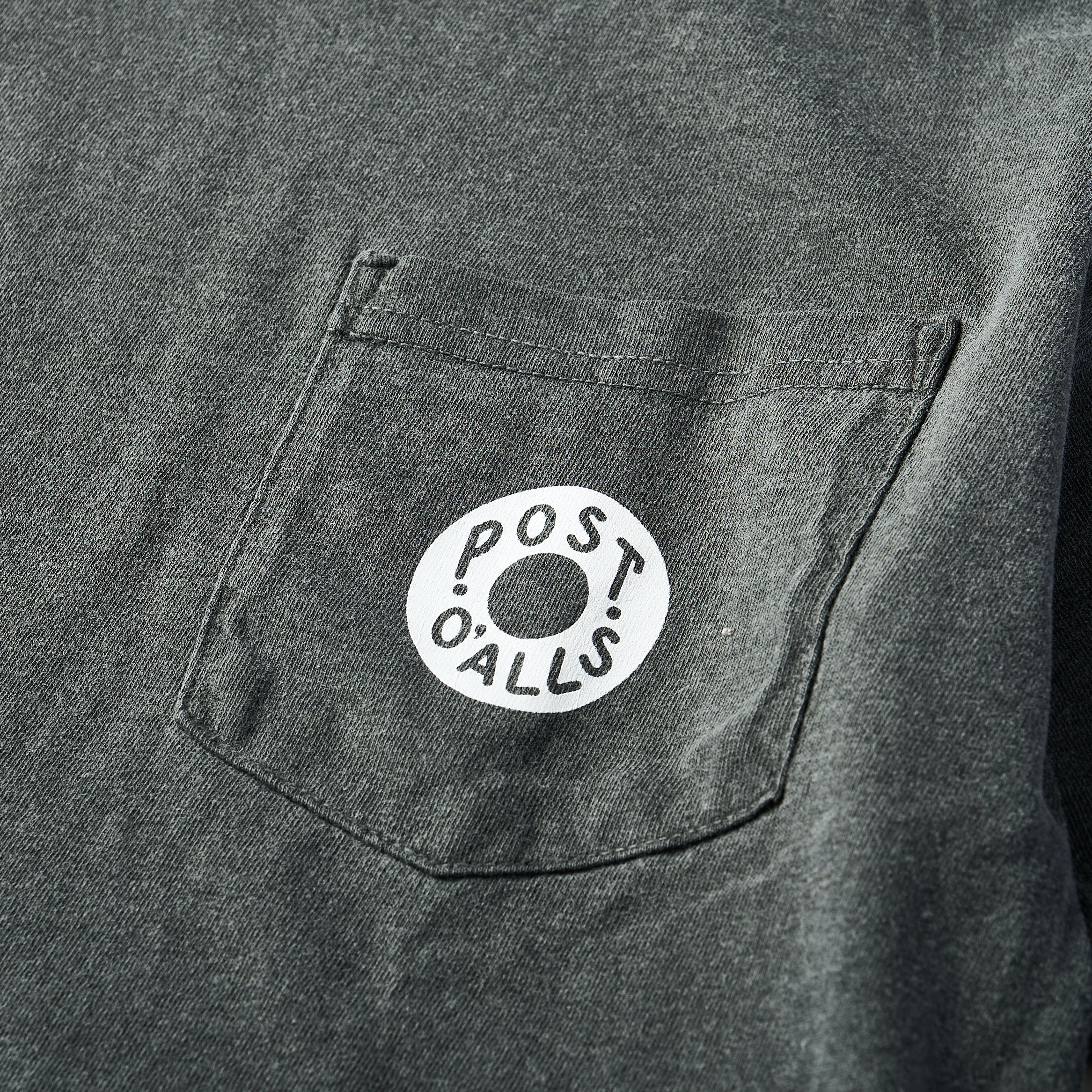 #3005 ESS pocket Tee B2 : pigment dyed cotton jersey charcoal x white
