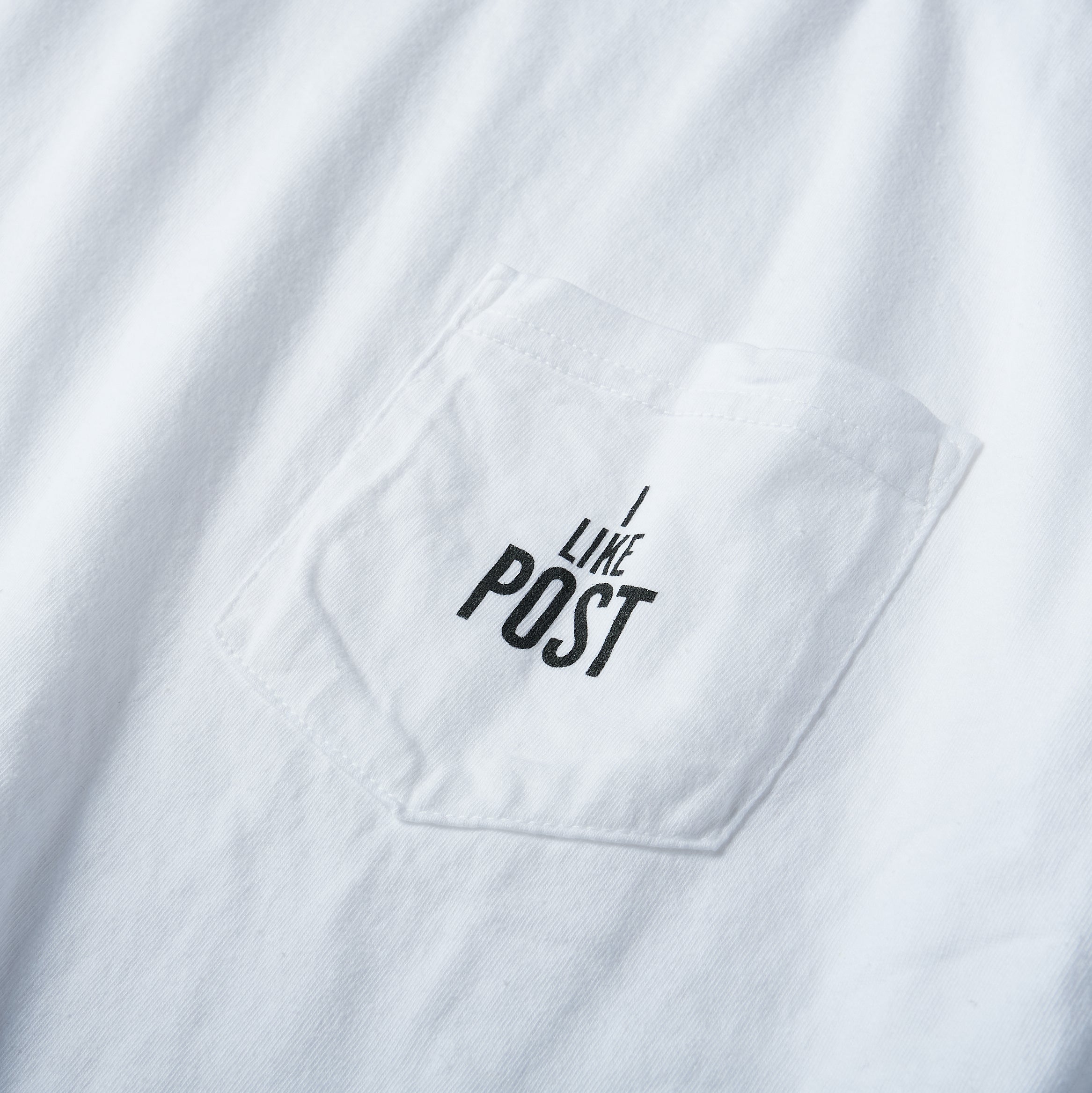 #3004 I like post pocket Tee A1 : pigment dyed cotton jersey white x grey