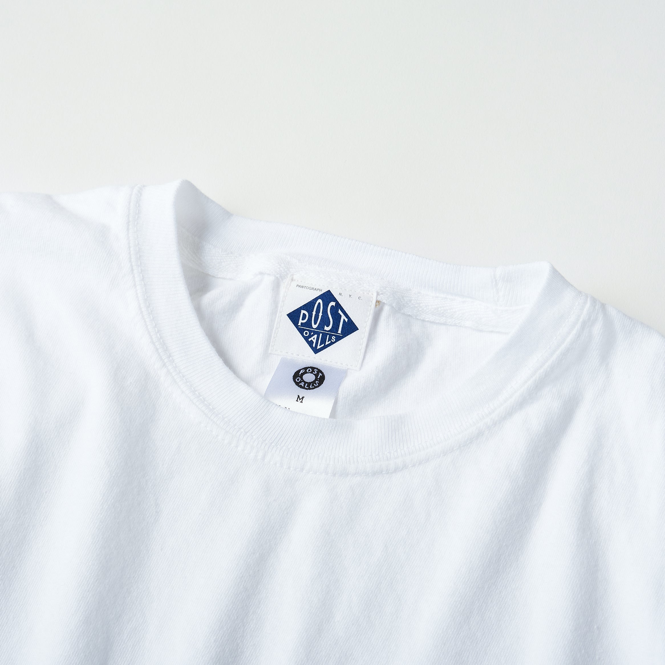 #3004 I like post pocket Tee A1 : pigment dyed cotton jersey white x grey
