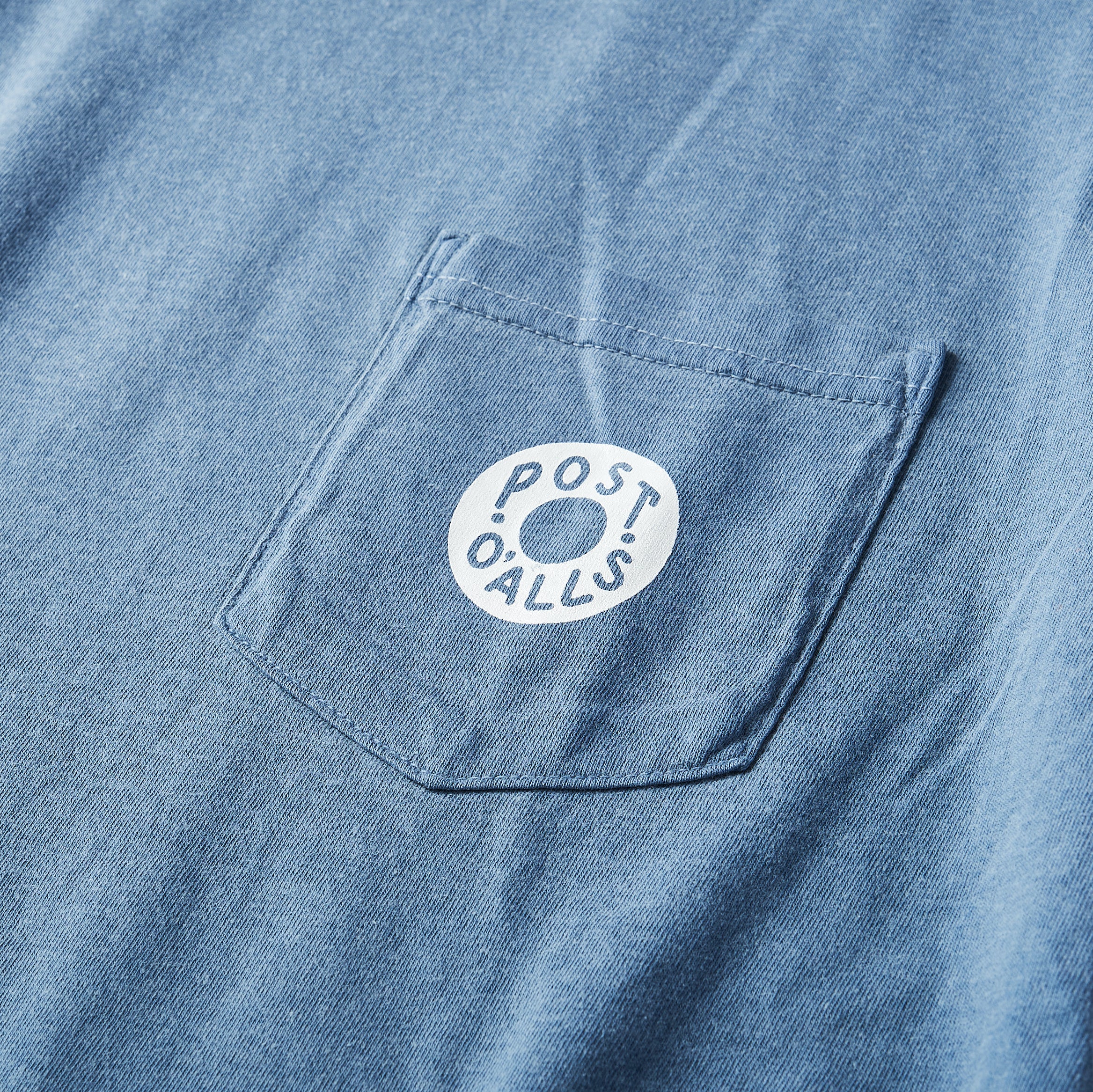 #3005 ESS pocket Tee B3 : pigment dyed cotton jersey blue x white