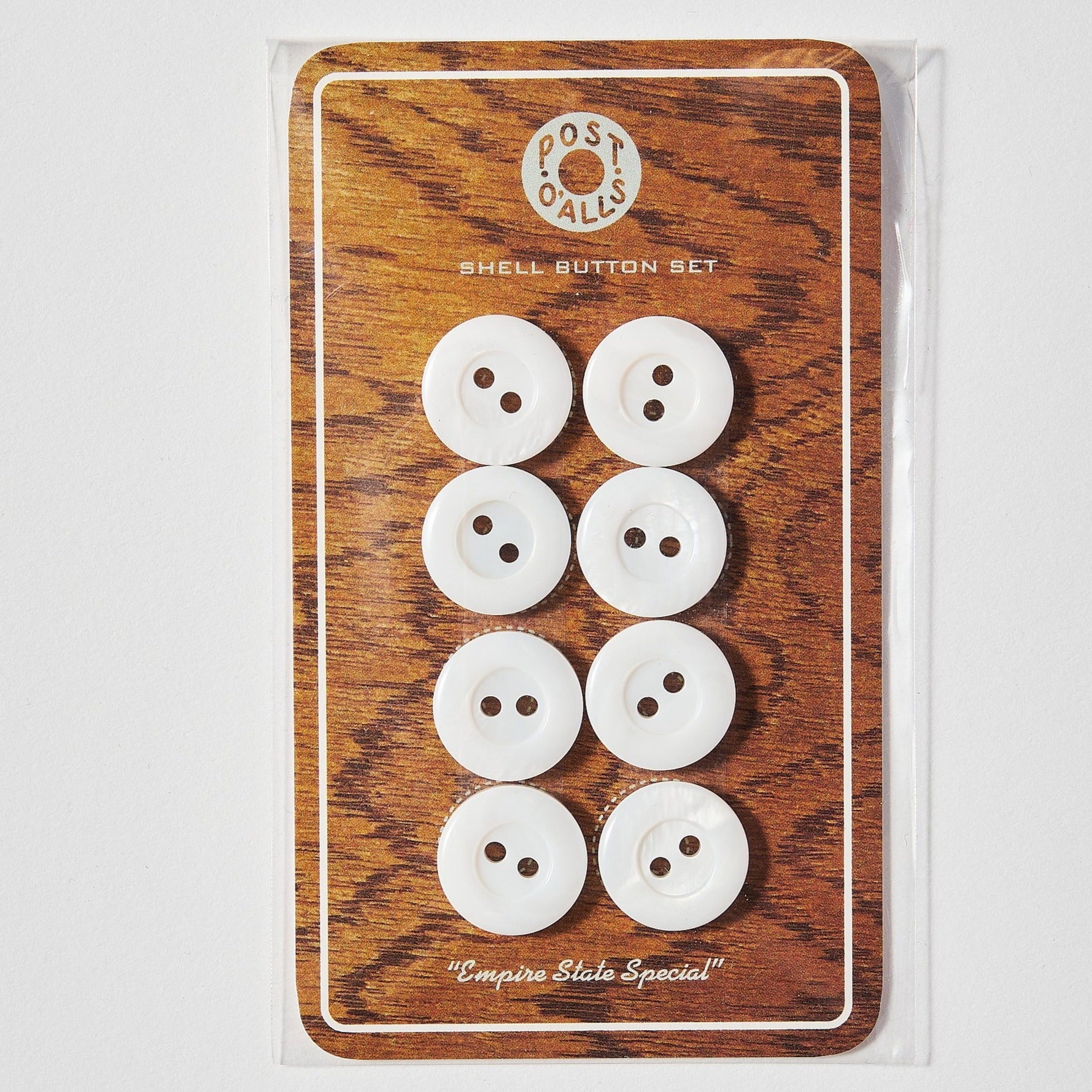 Post O'Alls : Shell Button Set (white / black) 8 pieces for shirt