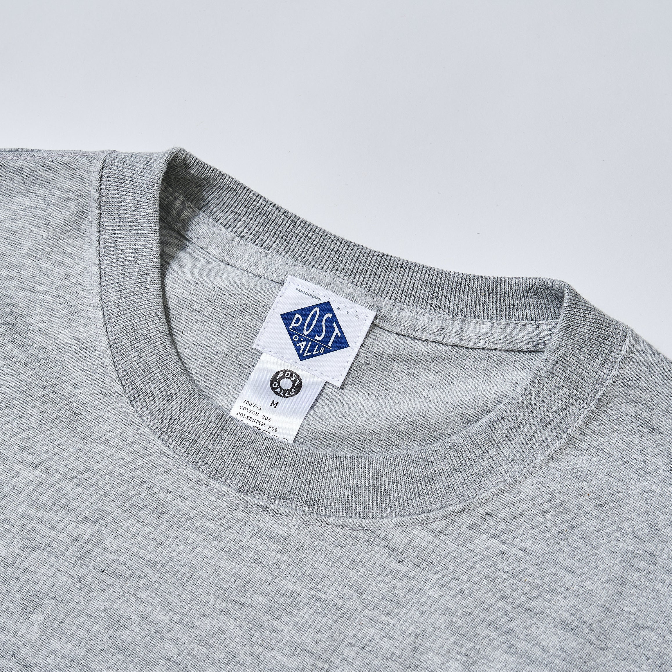 #3007 PO Logo Tee : ash heather x white