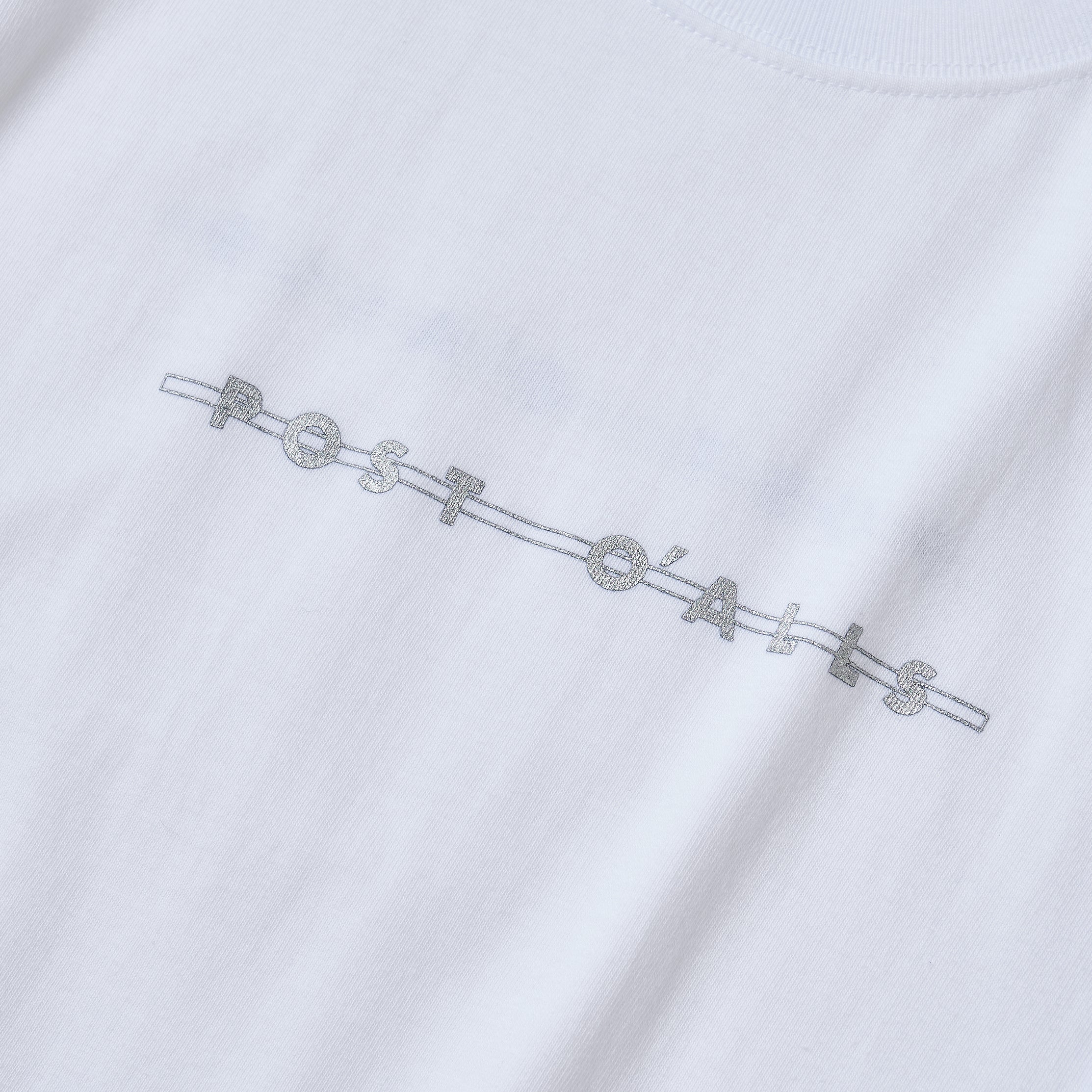 #3008-WS Shop Logo Tee : white x silver sparkle