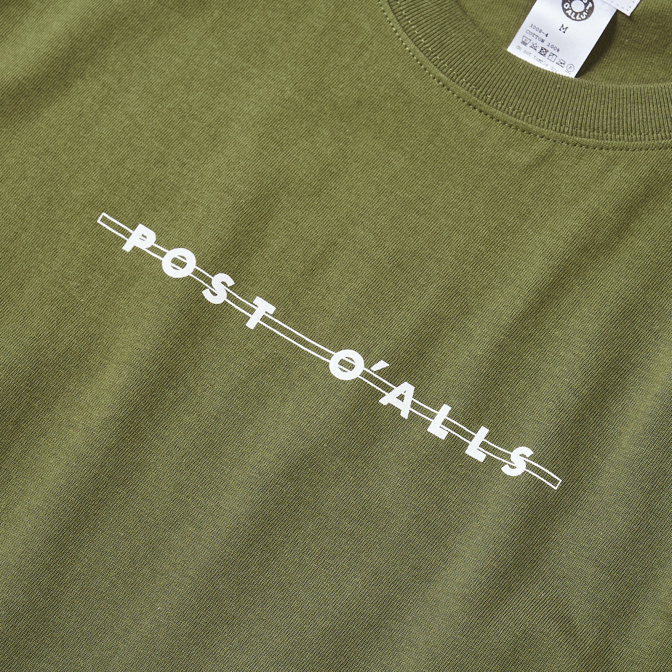 #3008 Shop Logo Tee : olive x white