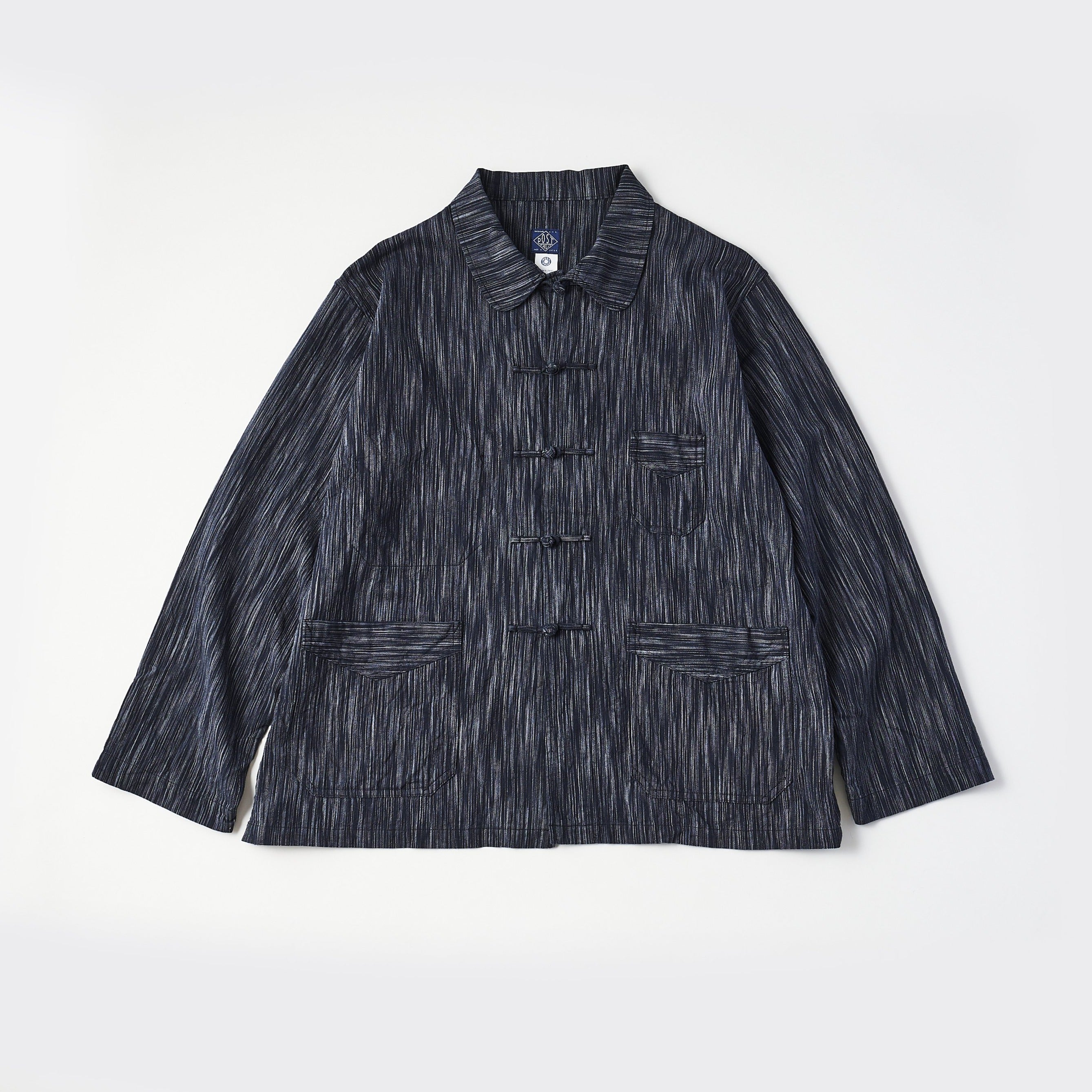 #3107-IKT POST Chinois : indigo ikat / indigo