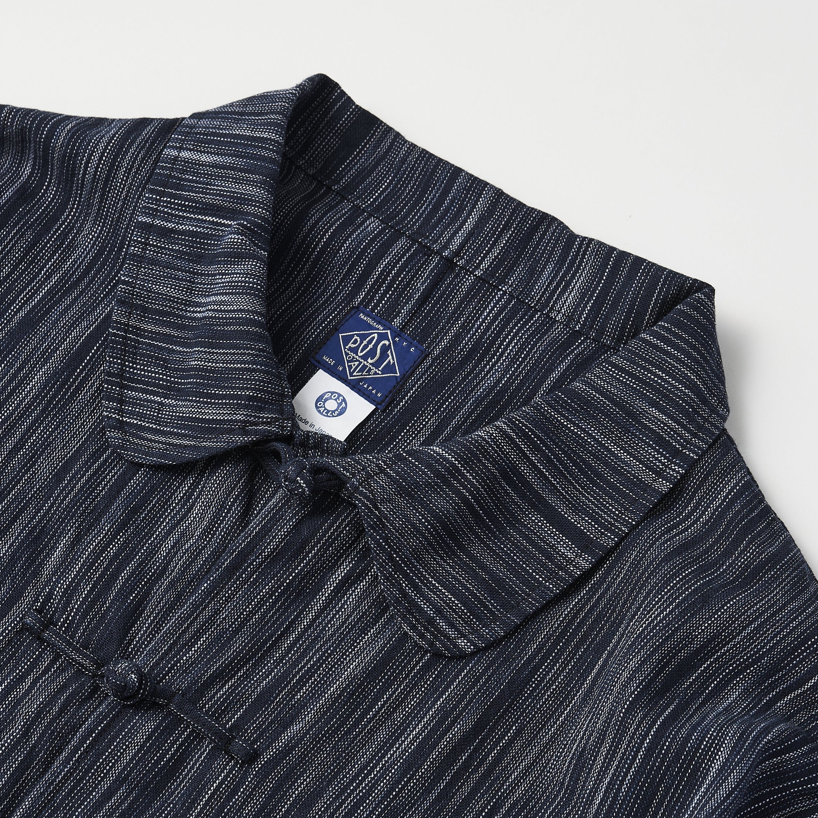 #3107-IKT POST Chinois : indigo ikat / indigo