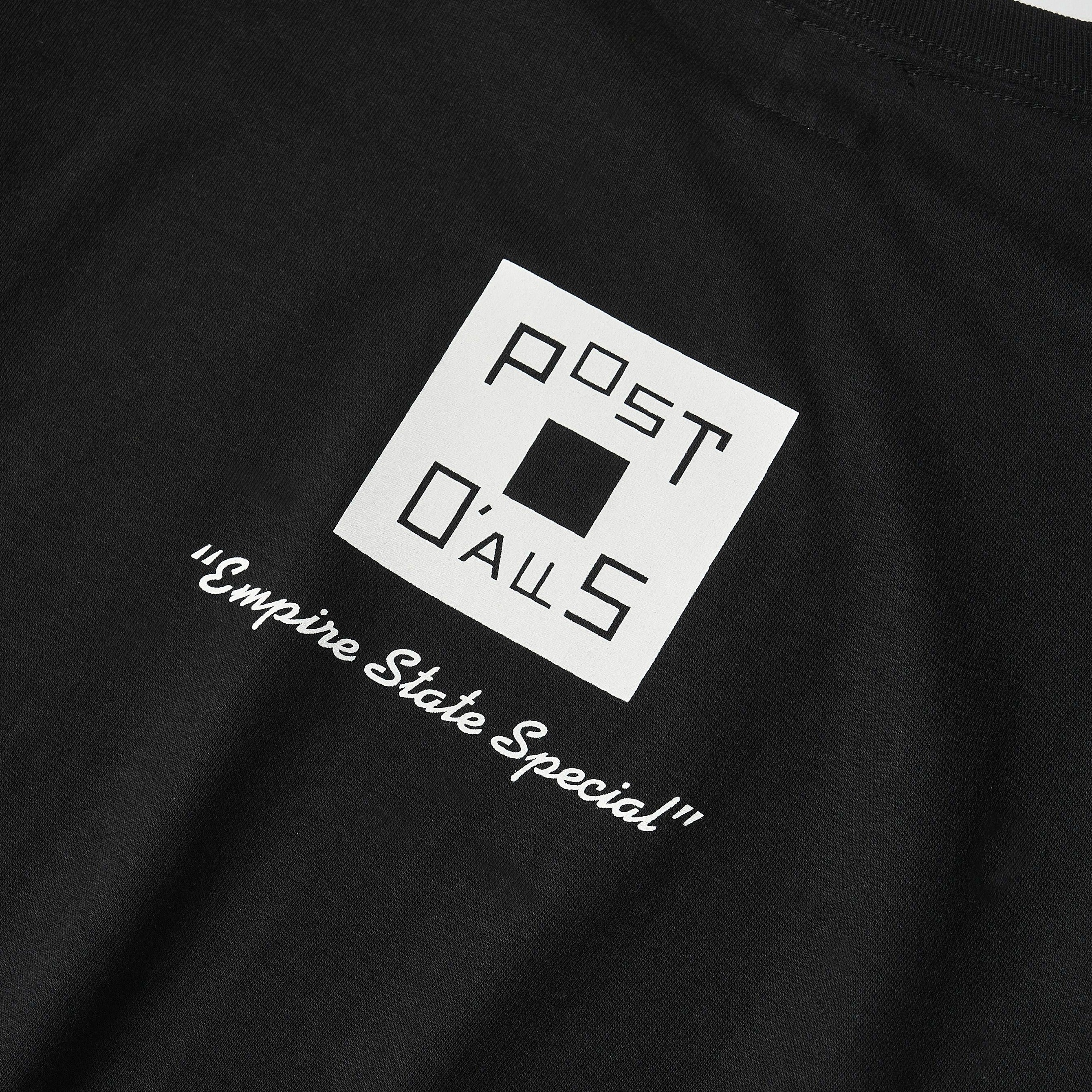 #3704 Square Donut L/S Tee: black x white