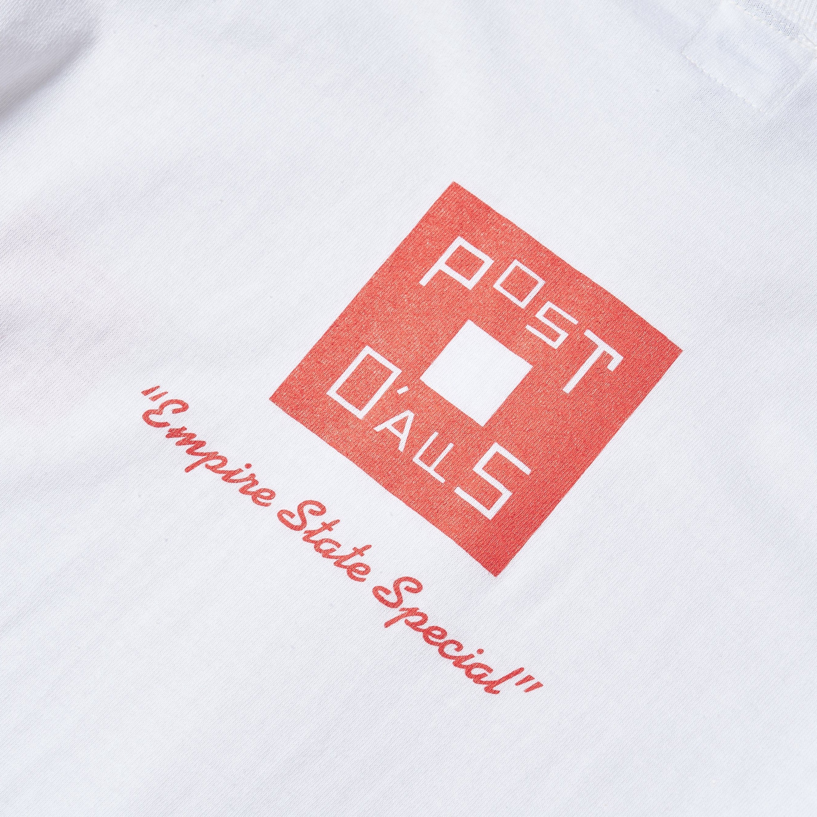 #3704 Square Donut L/S Tee : white x salmon pink