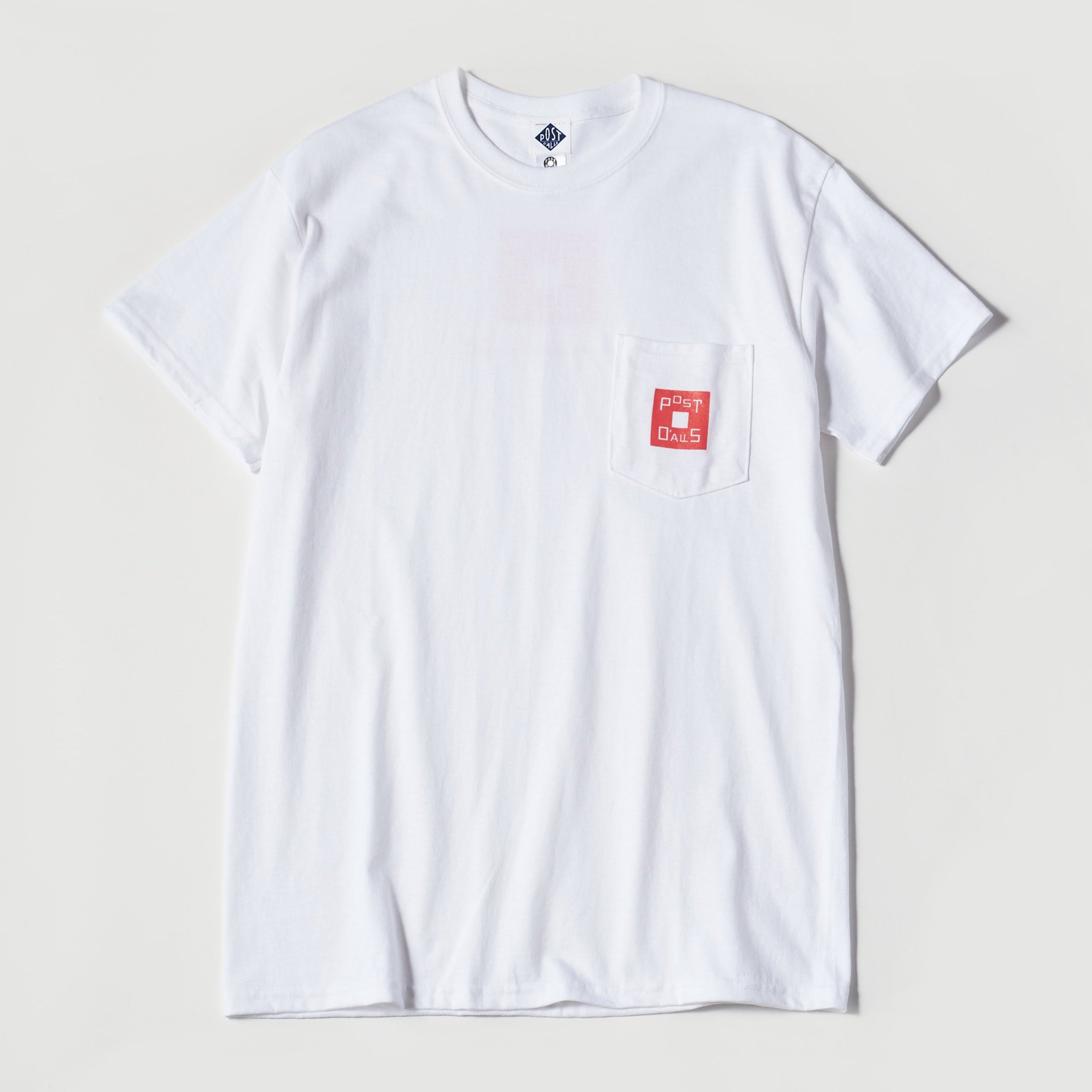 #3006 Square Donut Pocket Tee : white x salmon pink