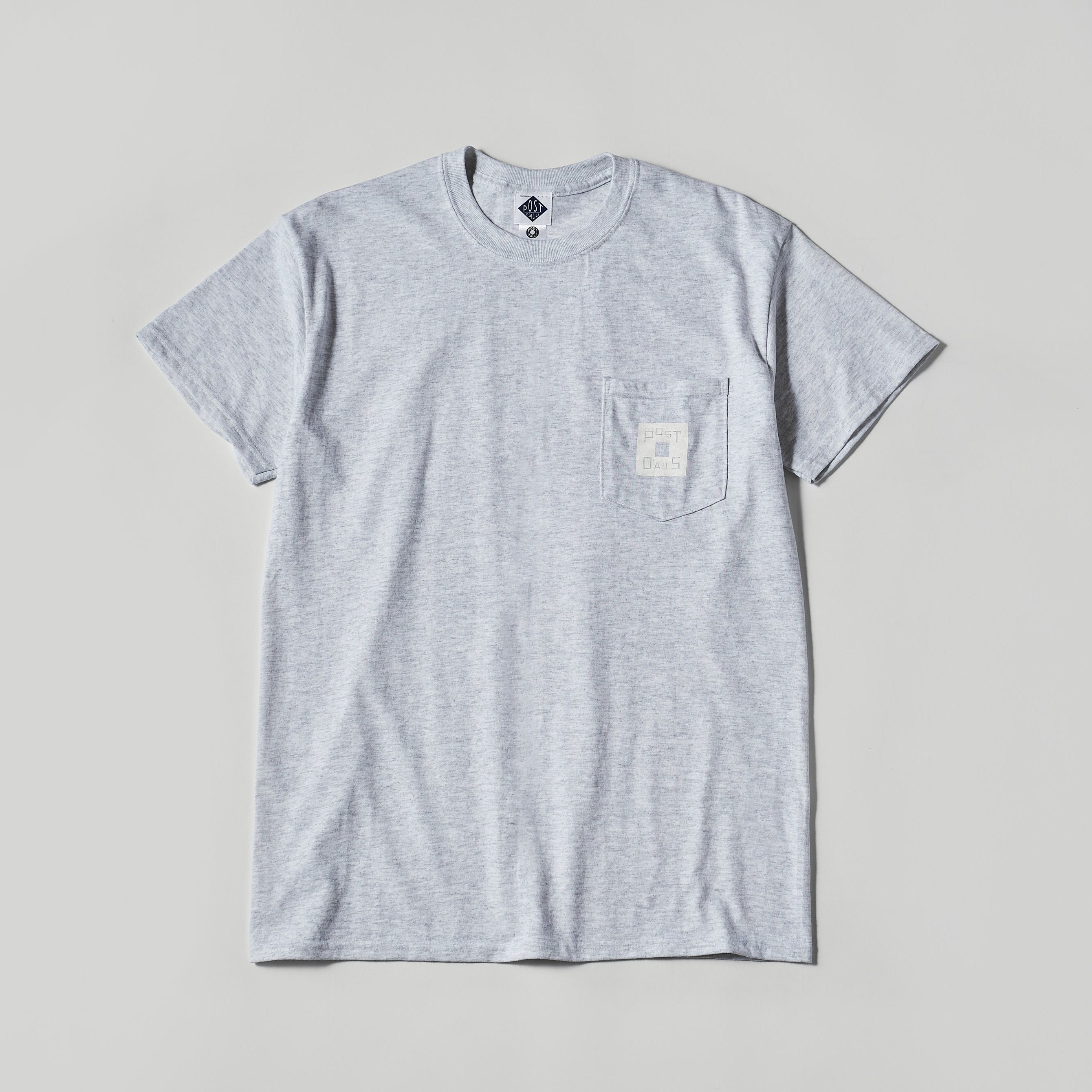 #3006 Square Donut Pocket Tee : ash x white