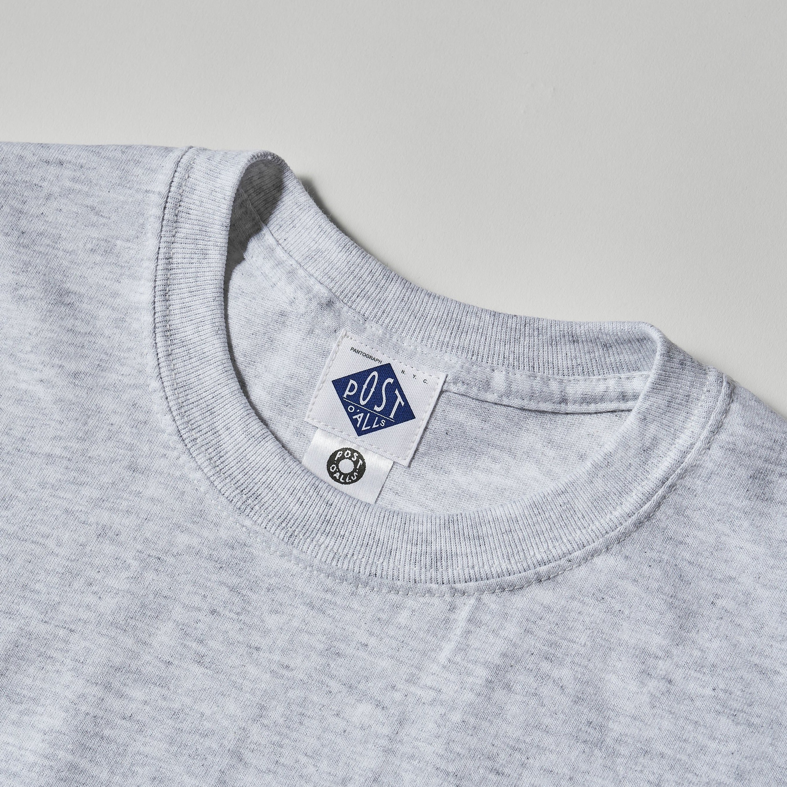 #3006 Square Donut Pocket Tee : ash x white