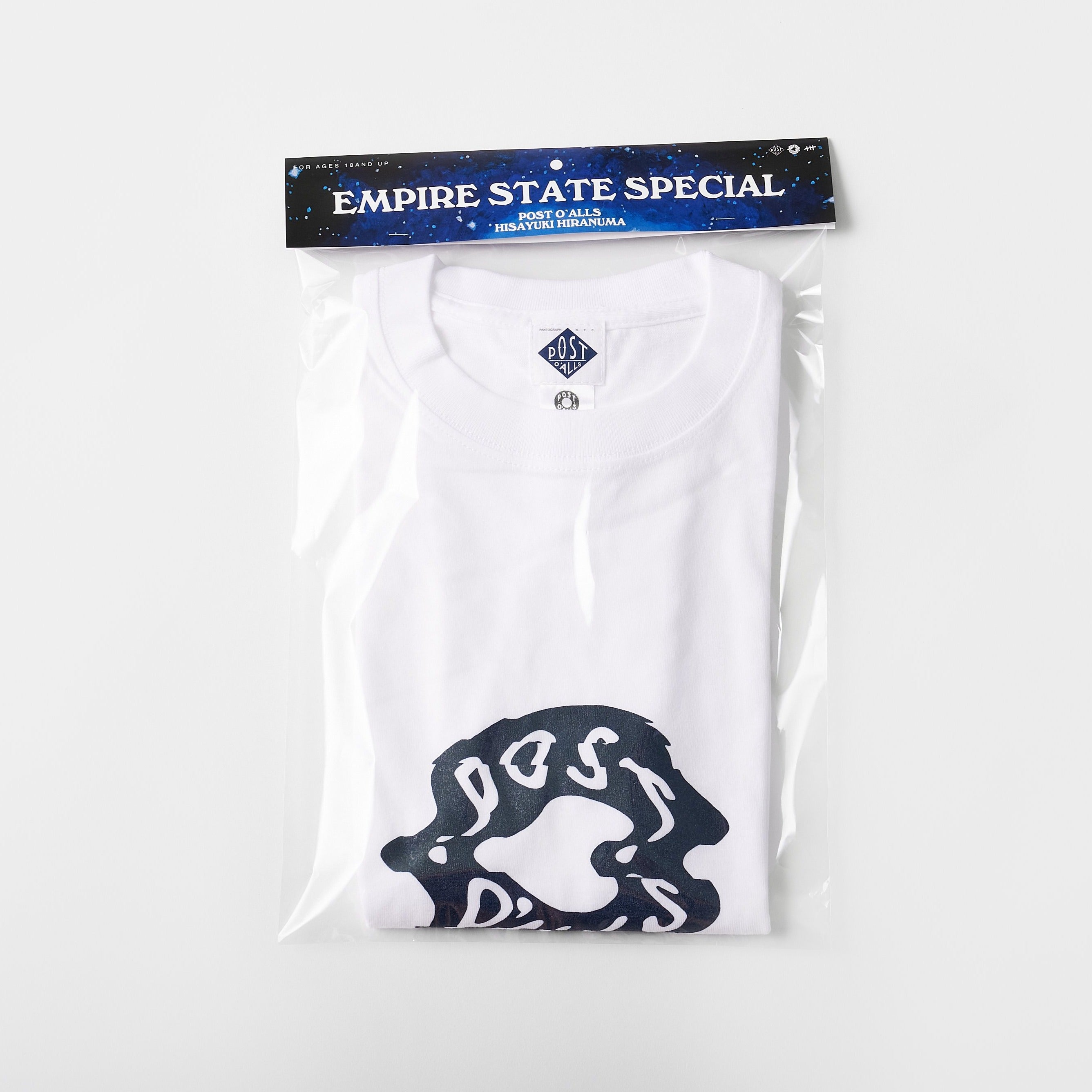 めまい DONUTS Tee : White x Navy Print