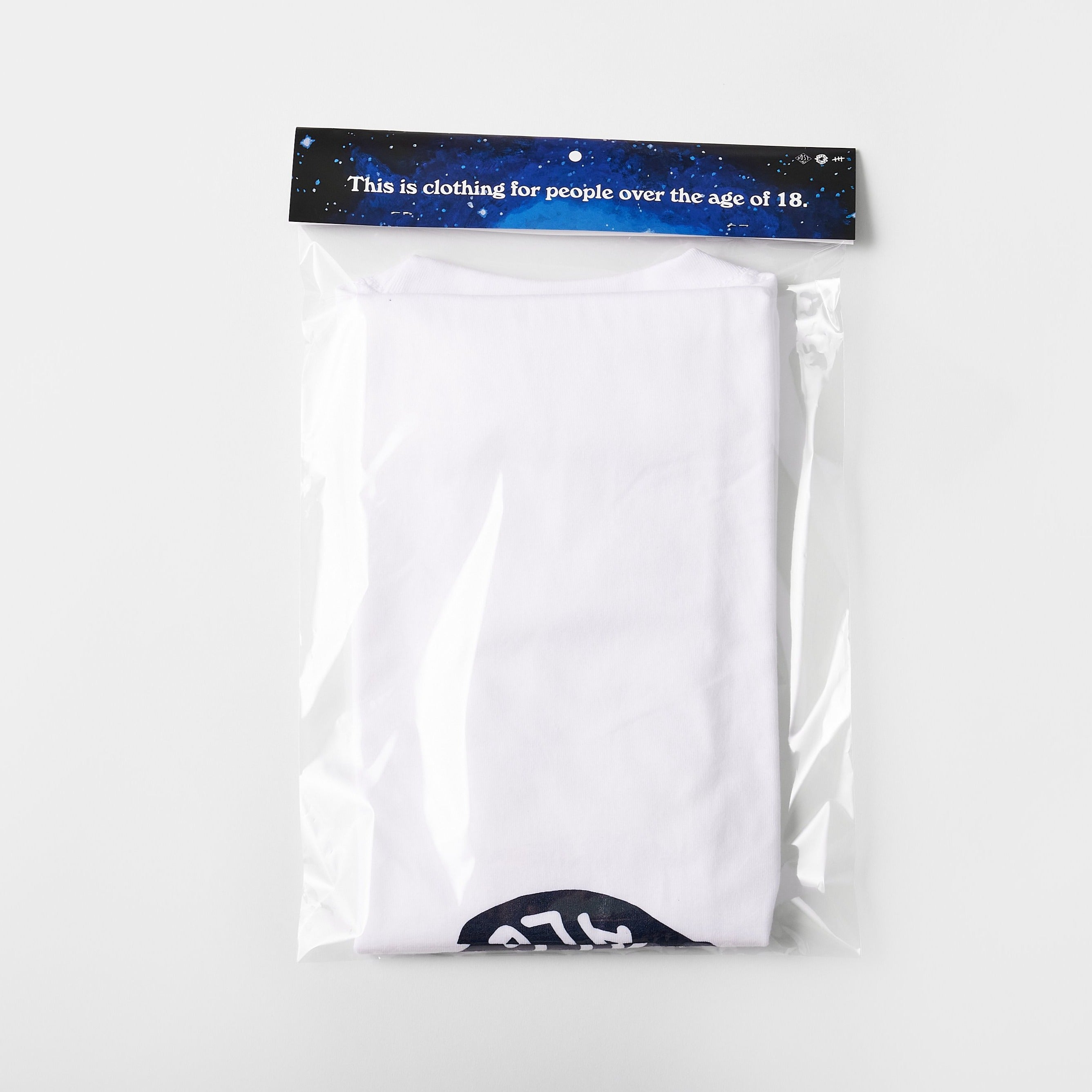 めまい DONUTS Tee : White x Navy Print