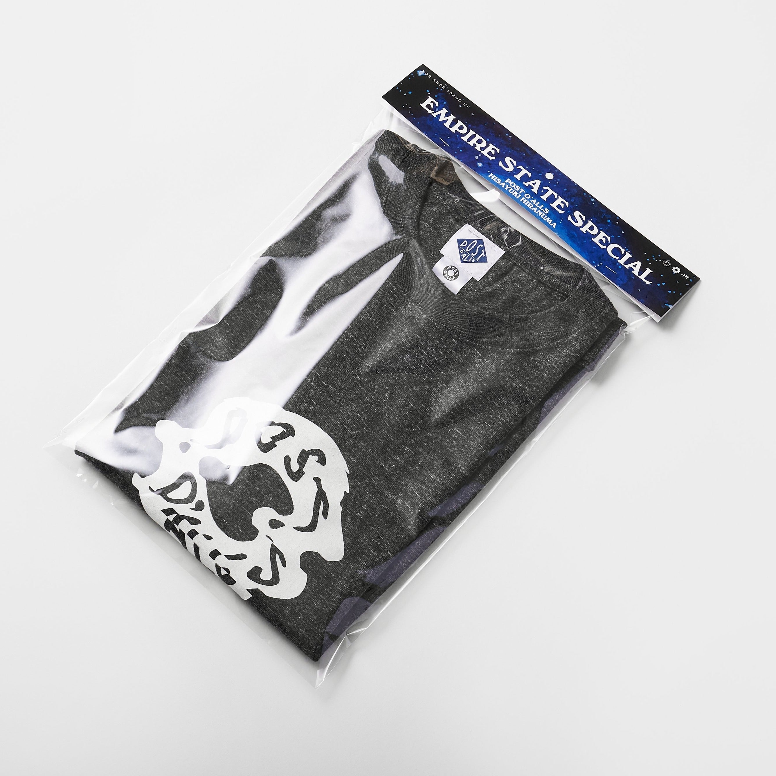 めまい DONUTS Tee : Black Heather x White Print