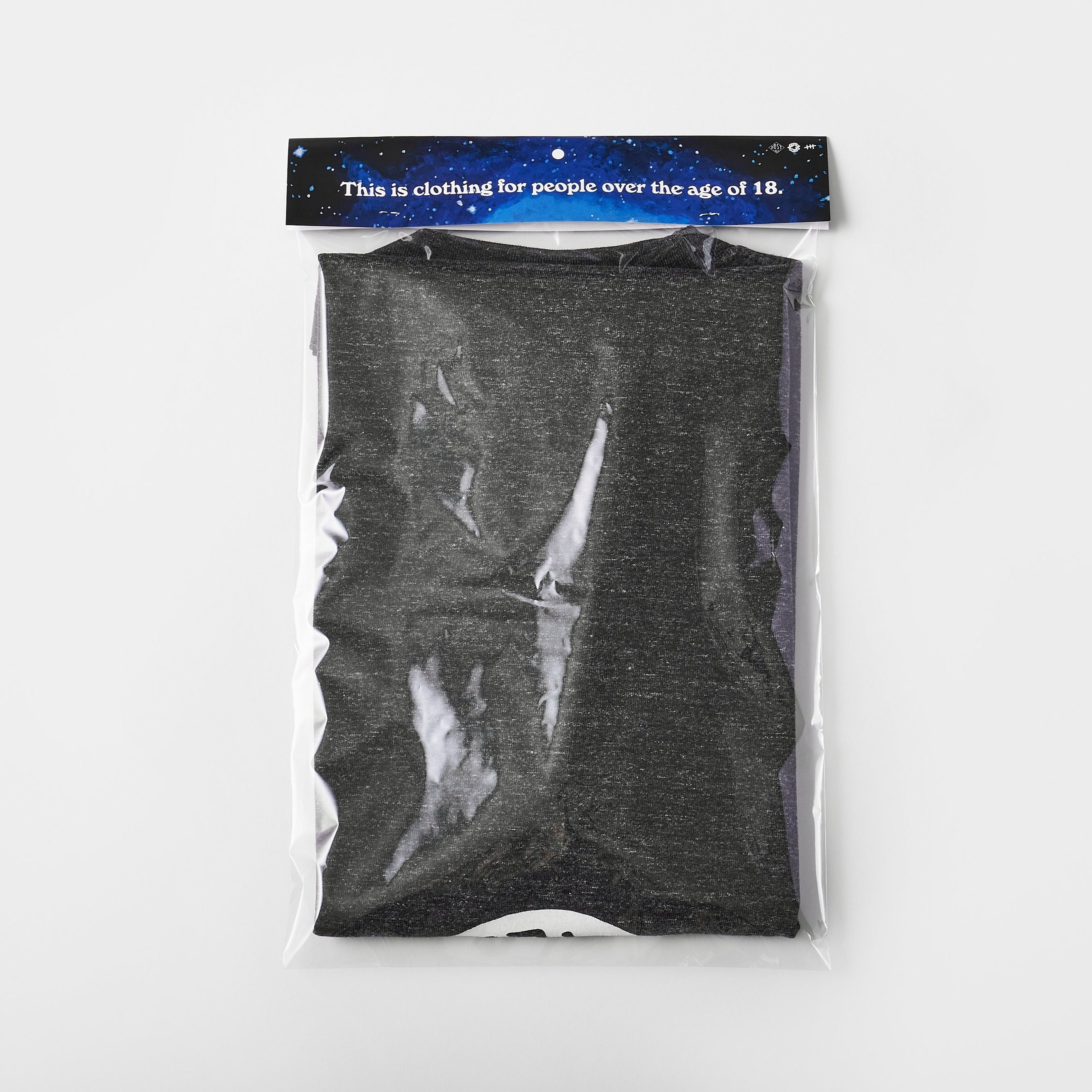 めまい DONUTS Tee : Black Heather x White Print