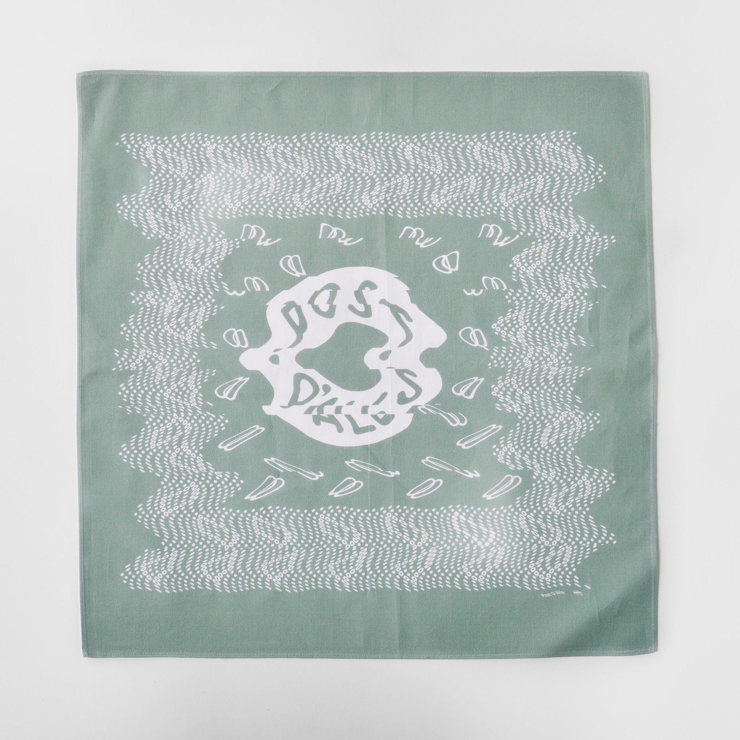 めまい DONUTS HANKIE : Cotton Broadcloth Turquoise