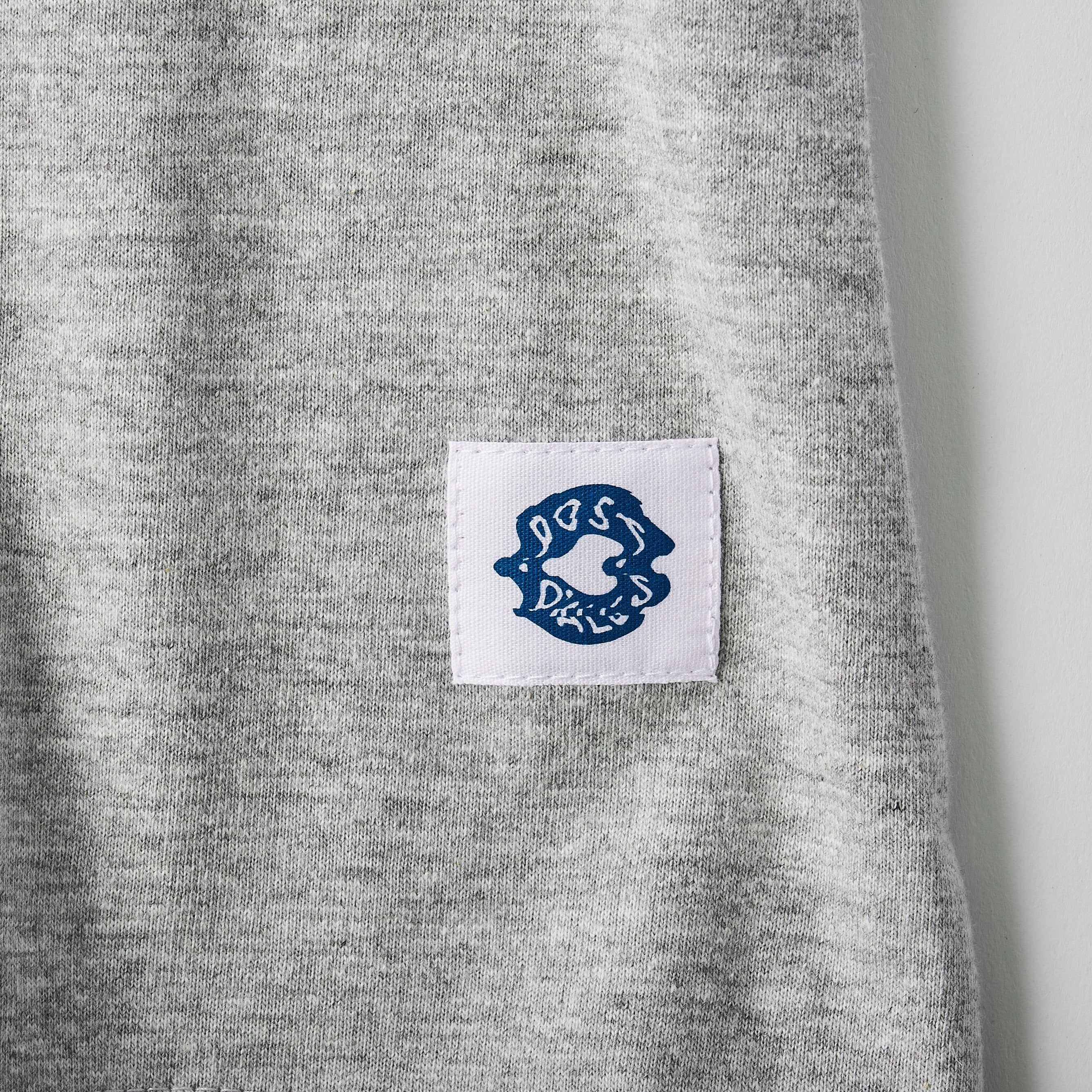 めまい DONUTS Tee : Grey Heather x White Print
