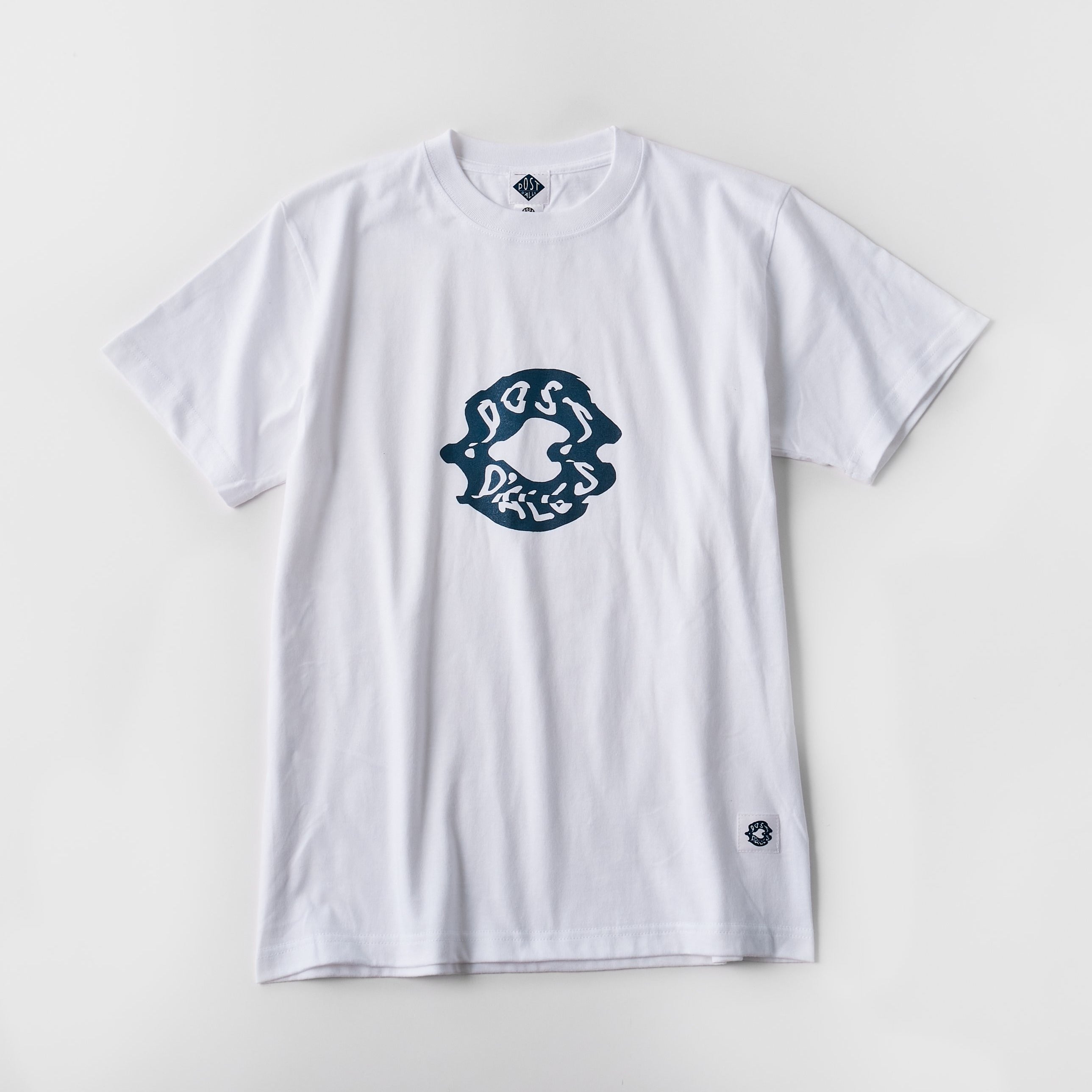 めまい DONUTS Tee : White x Navy Print