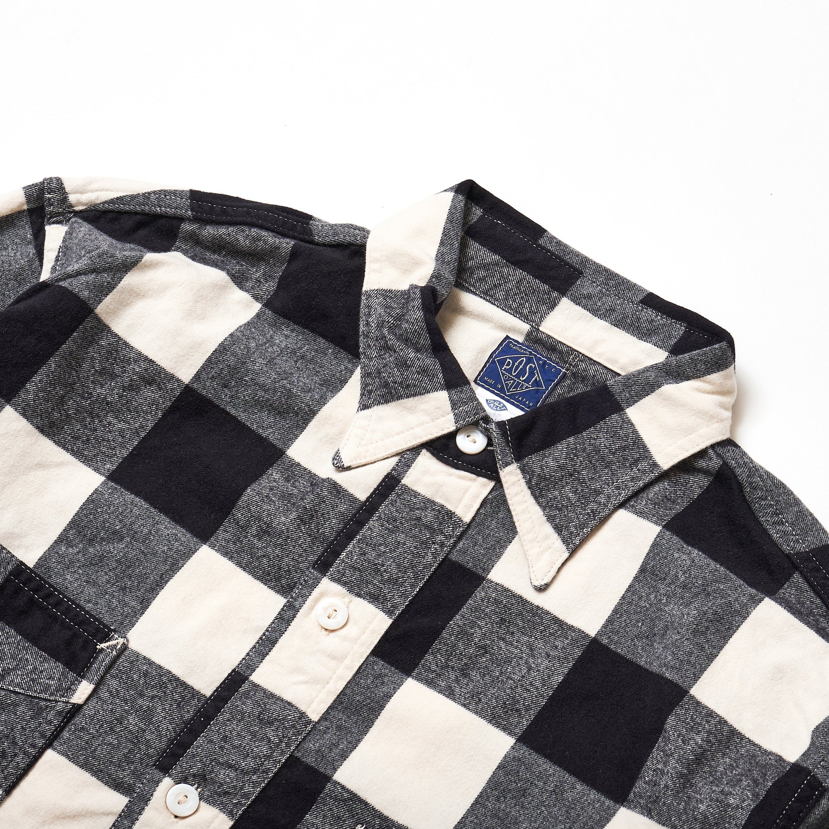 #3208 De Luxe CF2 : cotton flannel block check black x white