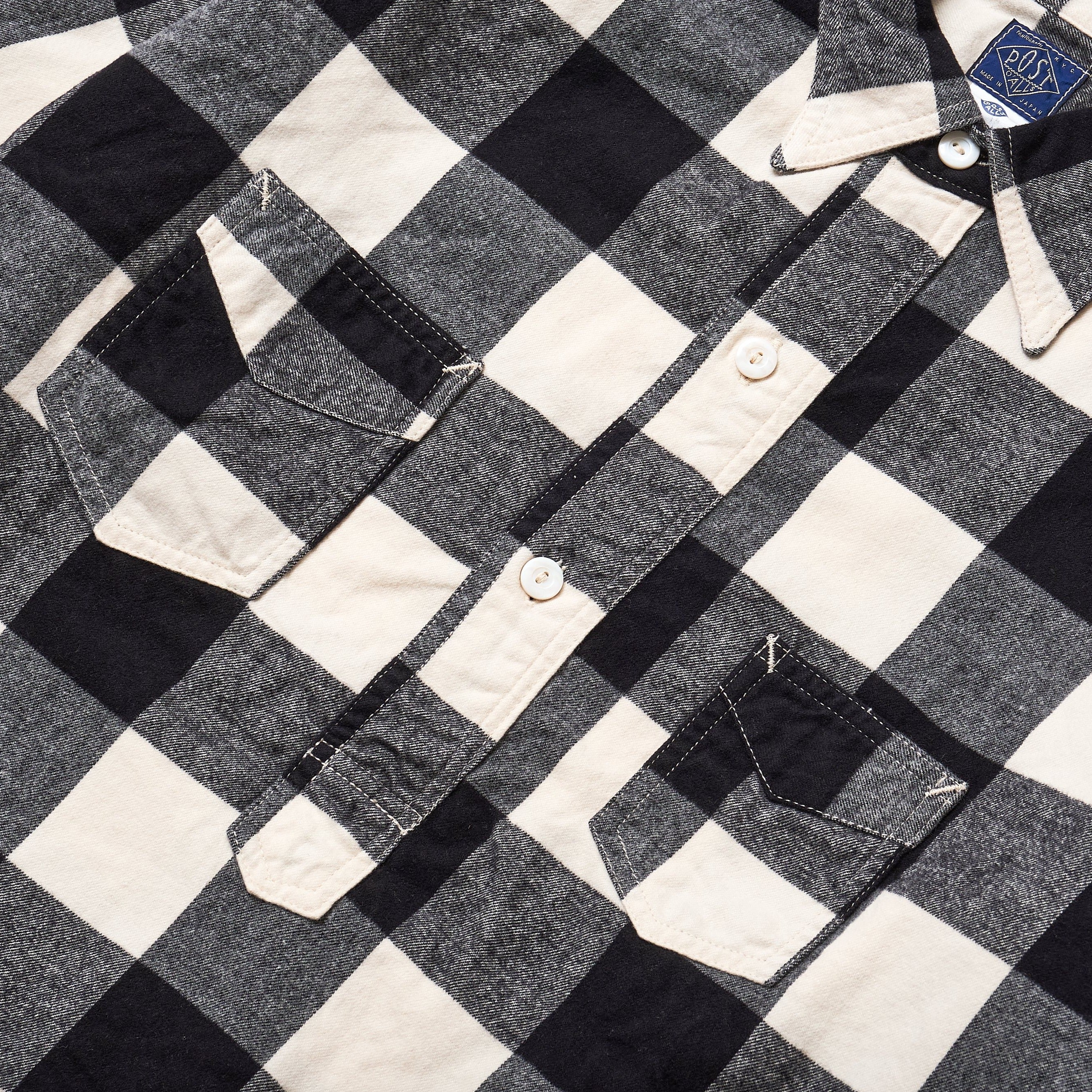 #3208 De Luxe CF2 : cotton flannel block check black x white