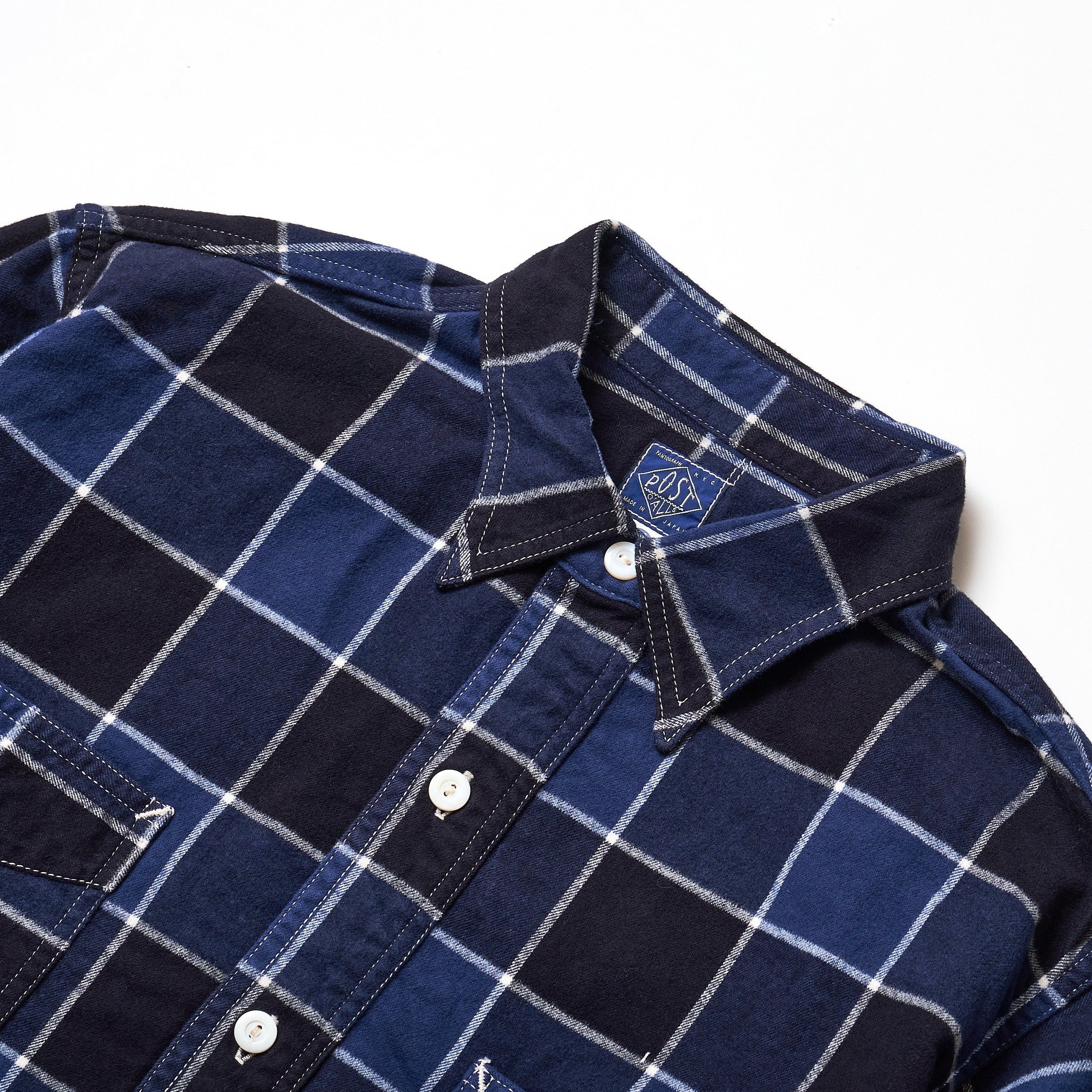 #3208 De Luxe CF3 : cotton flannel block plaid navy plaid