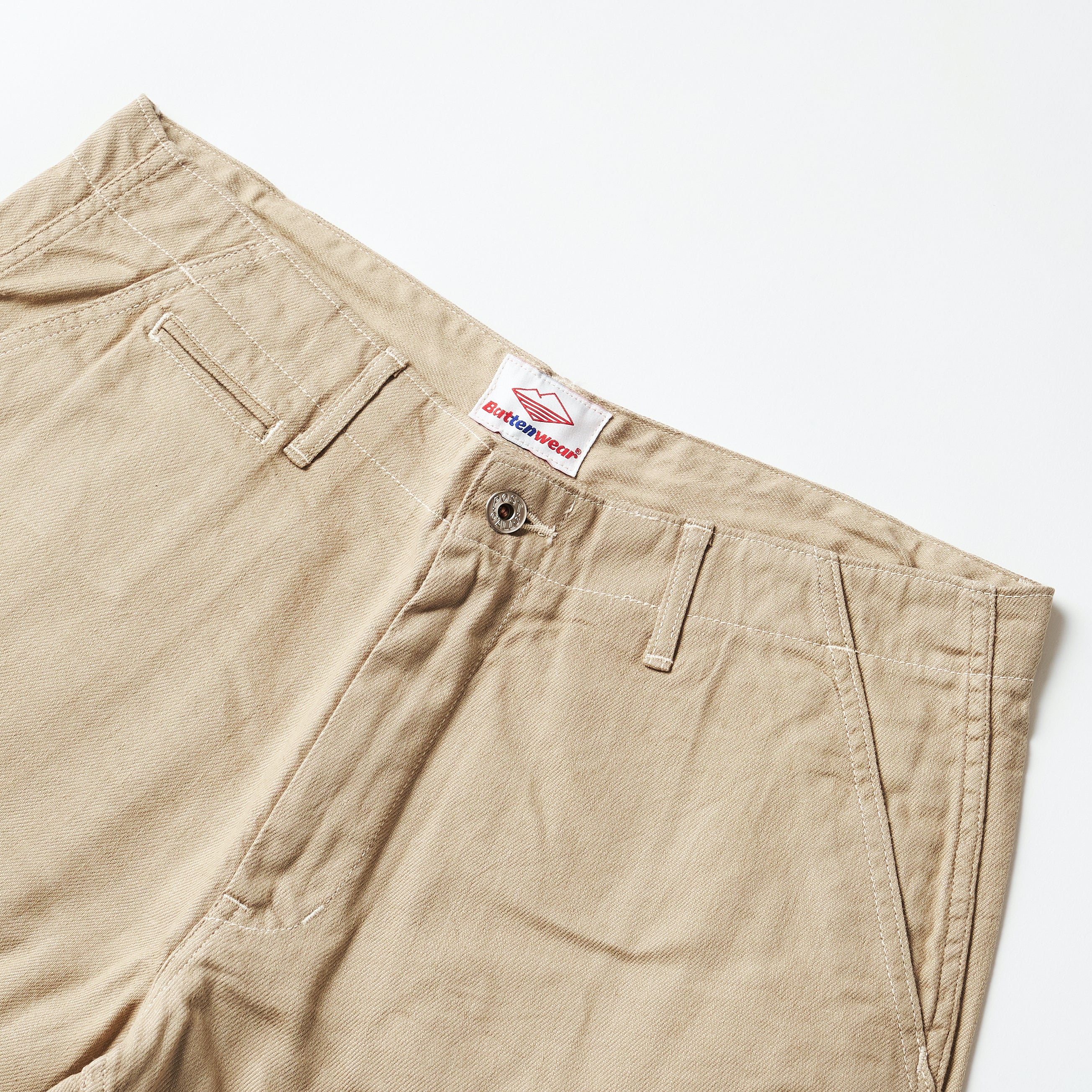 Post Overalls x Battenwear : New Maker Shorts Color Denim khaki
