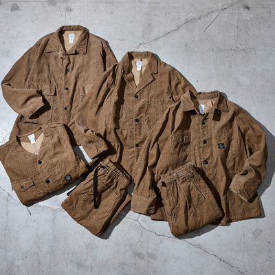 [Limited Release vol.4] herringbone printed corduroy brown