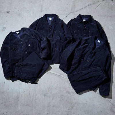 [Limited Release vol.4] herringbone printed corduroy navy