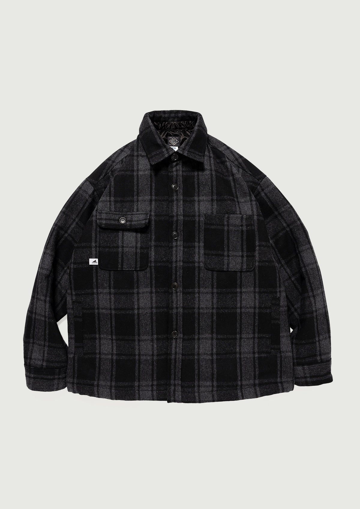 #262PODS-JKM01-CRA90 PLAID JACKET  GRAY