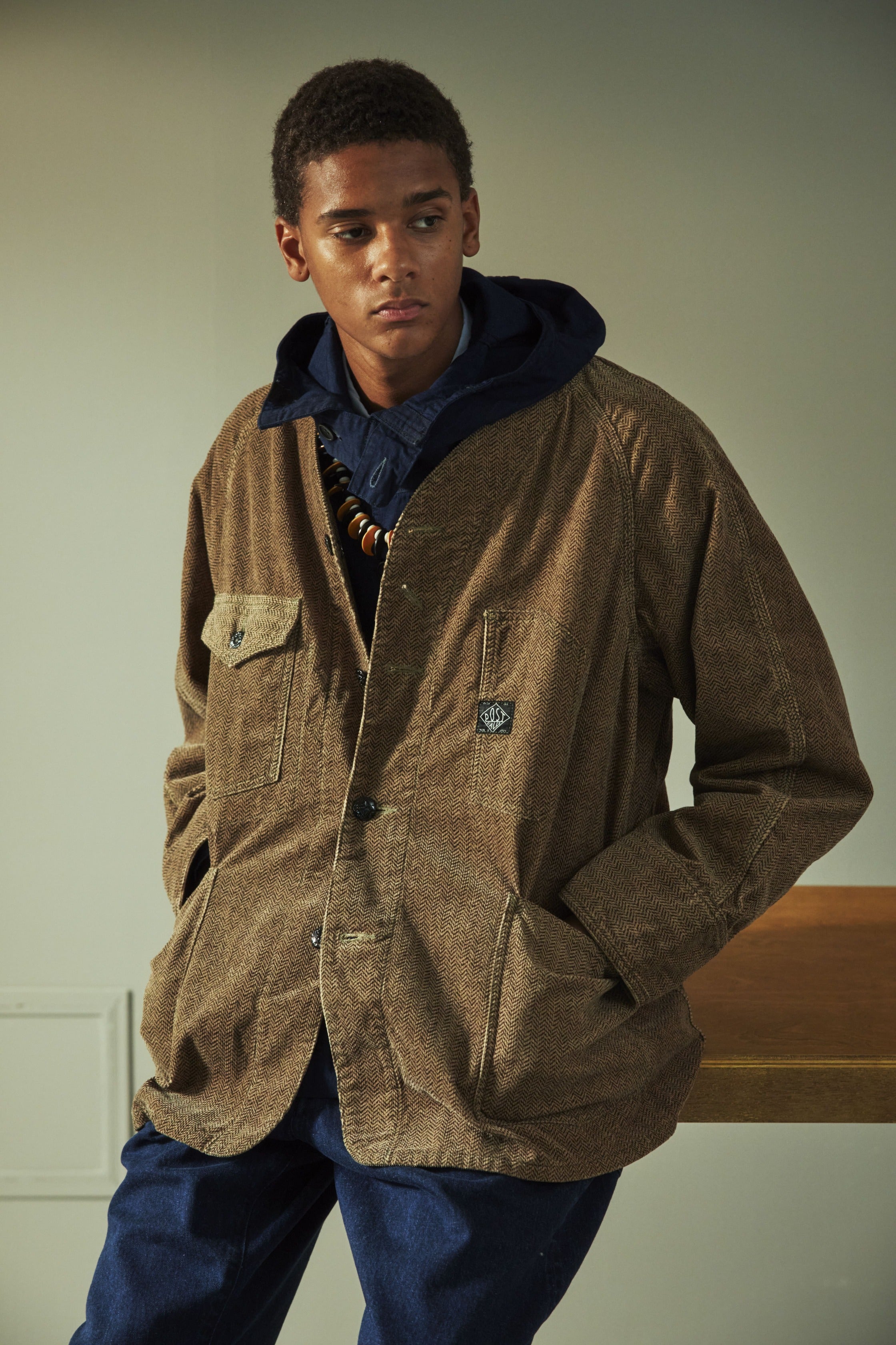 #1105-VTC NAVY Parka : vintage twill charcoal