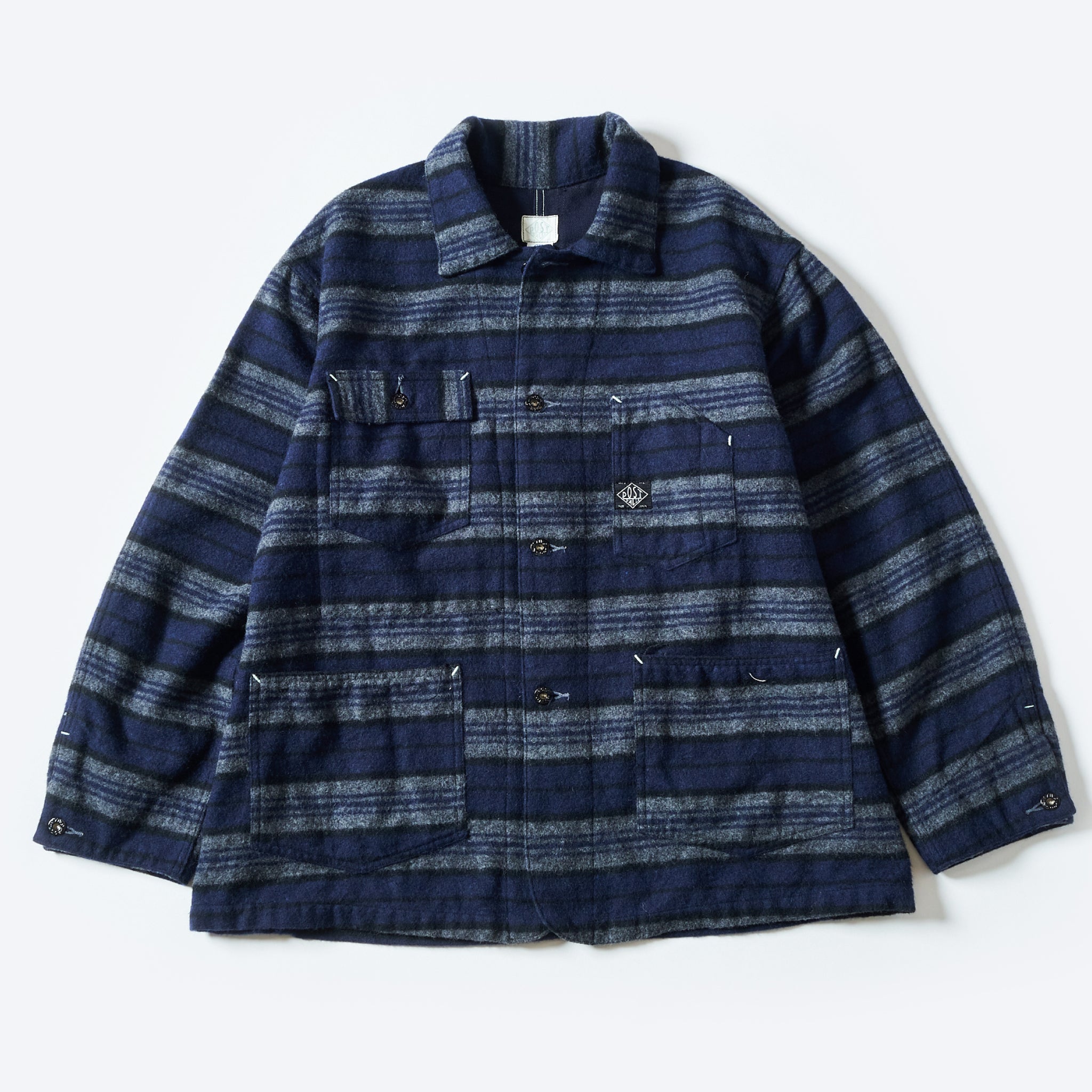#1103-BBN Polarfleece Jacket (border blanket version) : border blanket navy (SHOP SPECIAL-1)