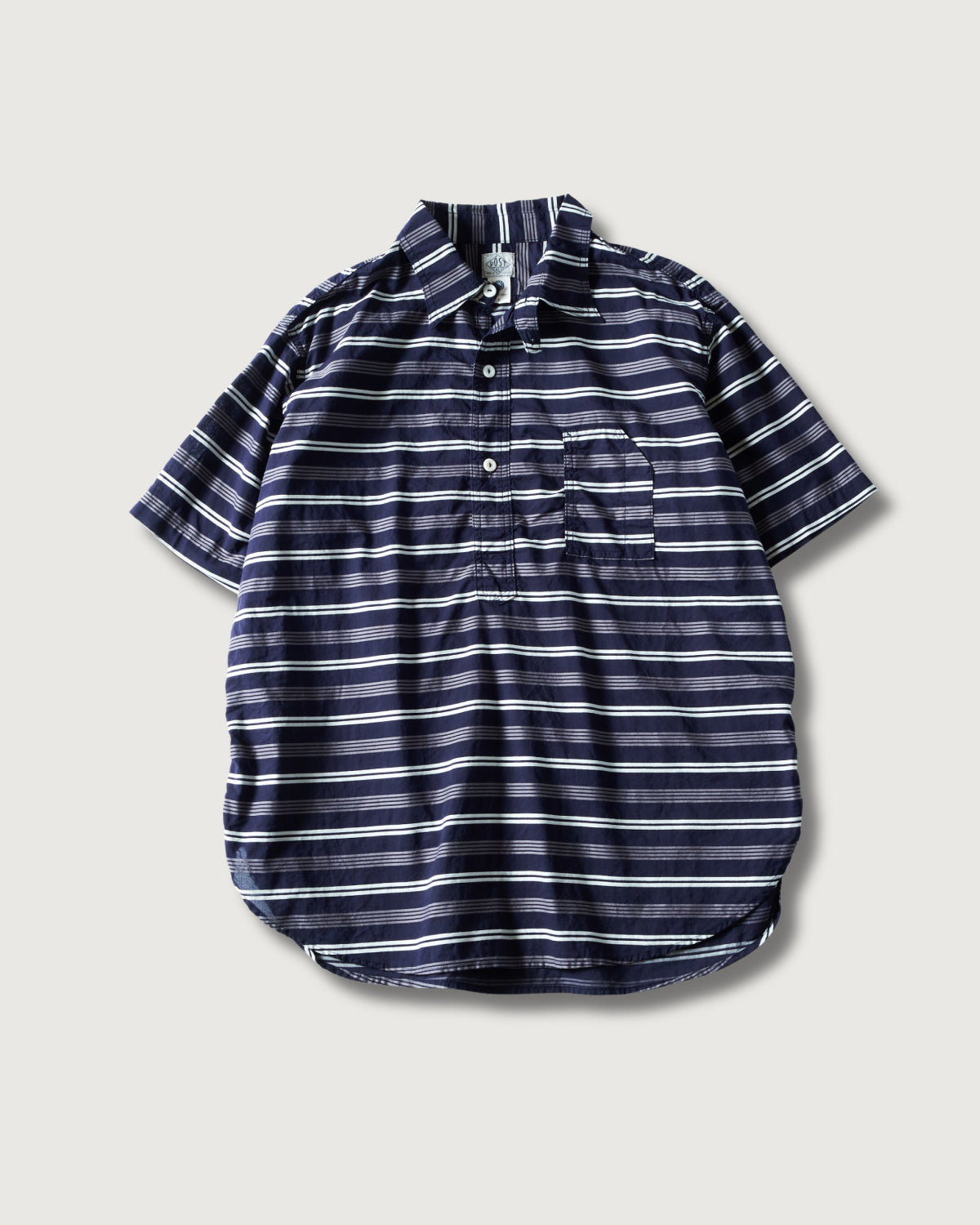 #1201S-HSN No.1 Shirt S/S : horizontal stripe navy