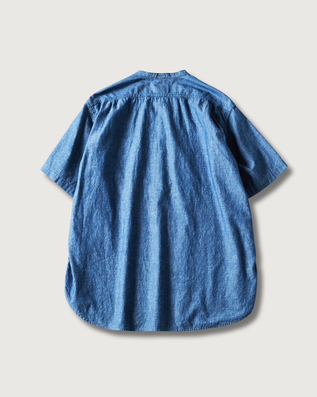 #1203S-CC Band Collar Shirt S/S : classic chambray indigo