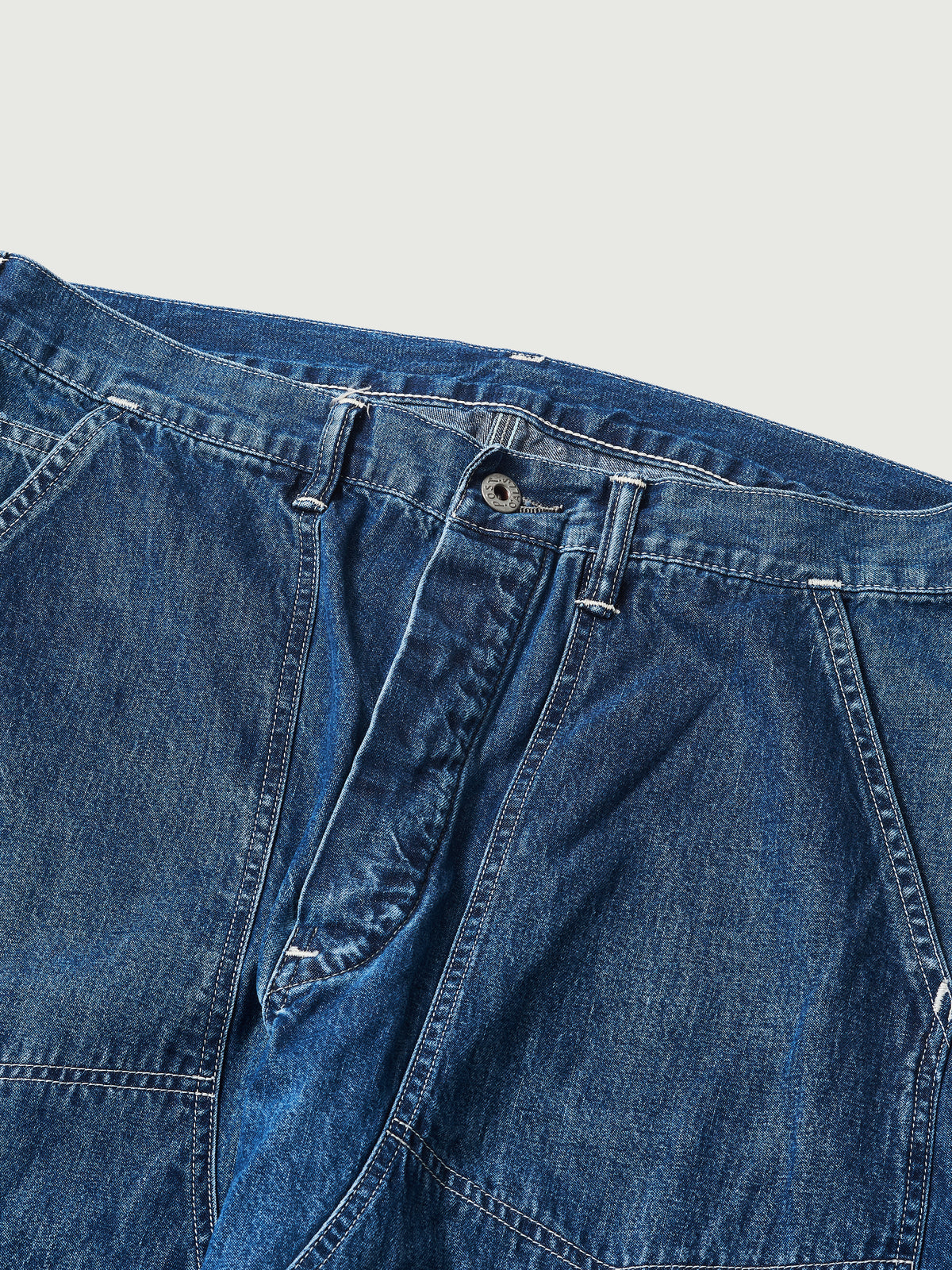#1302-01W W-Knee Dungarees : 10 oz.denim indigo worn wash