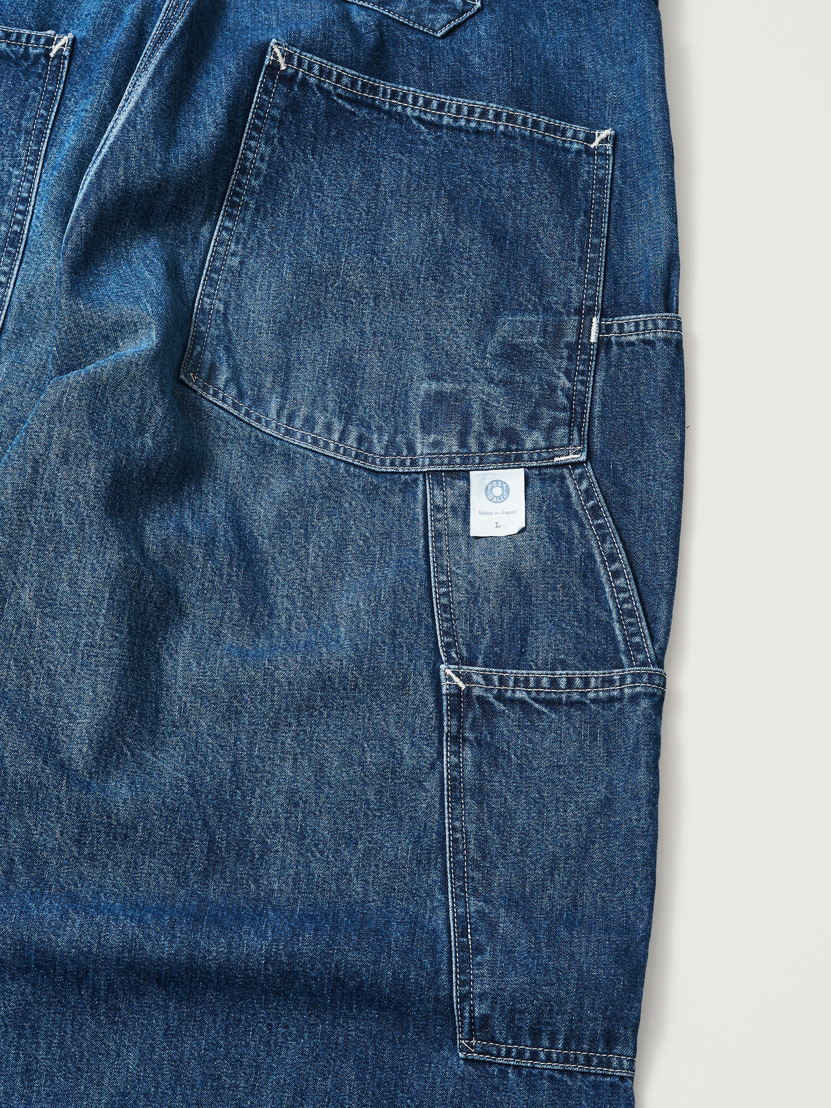 #1302-01W W-Knee Dungarees : 10 oz.denim indigo worn wash