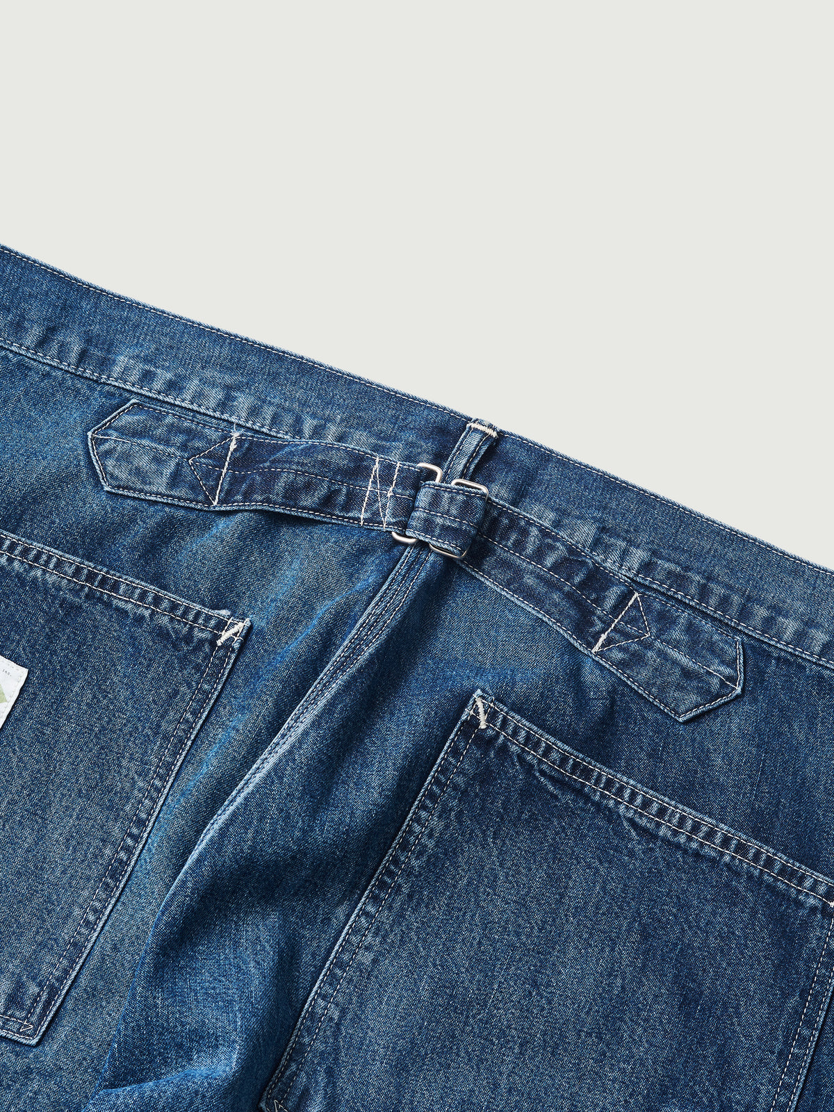 #1302-01W W-Knee Dungarees : 10 oz.denim indigo worn wash