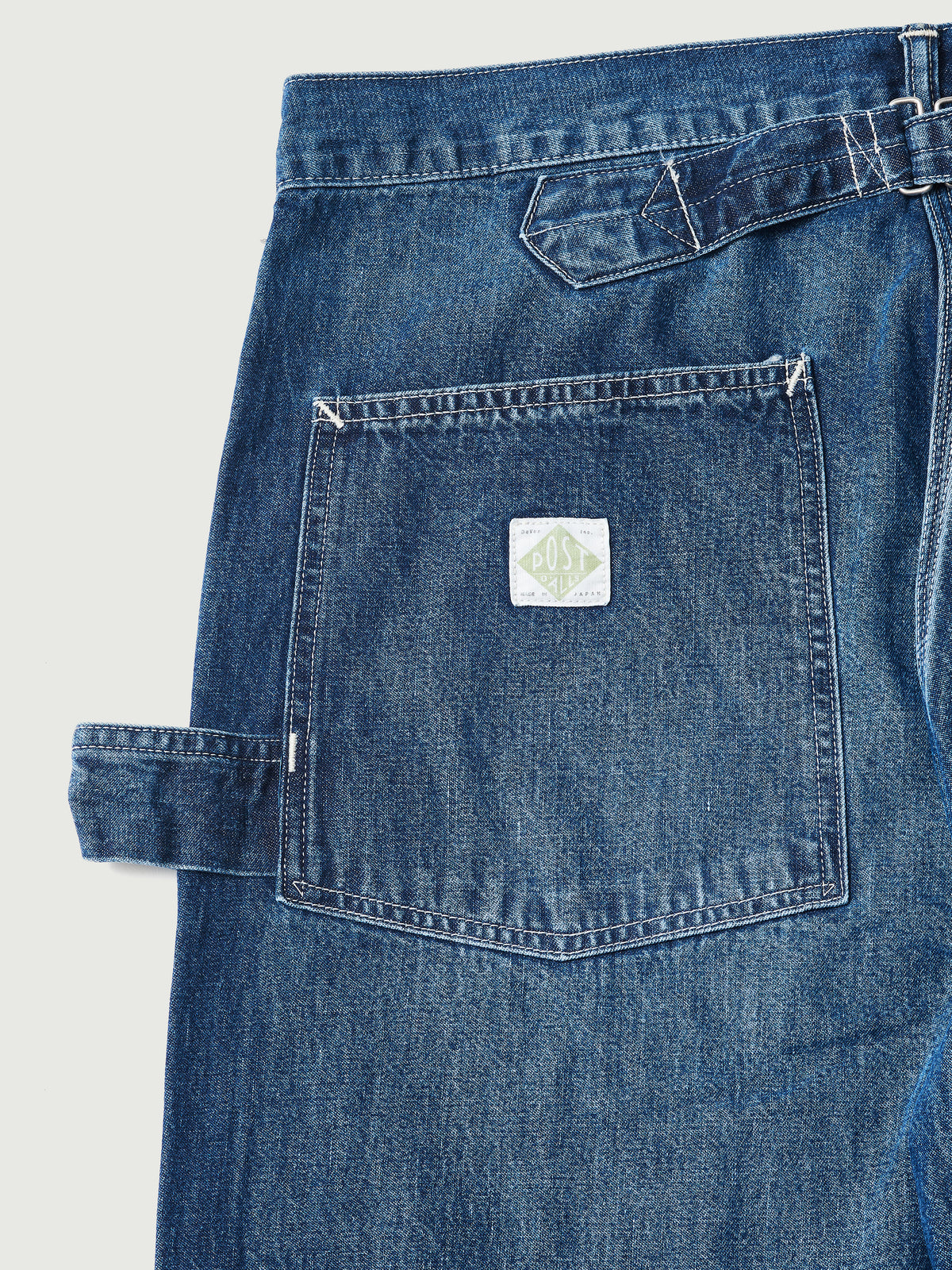 #1302-01W W-Knee Dungarees : 10 oz.denim indigo worn wash