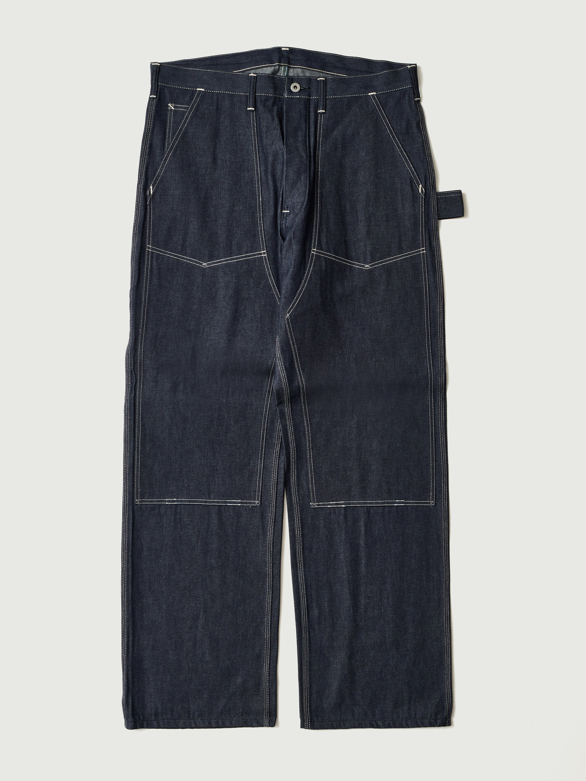#1302-01 W-Knee Dungarees : 10 oz.denim indigo rigid