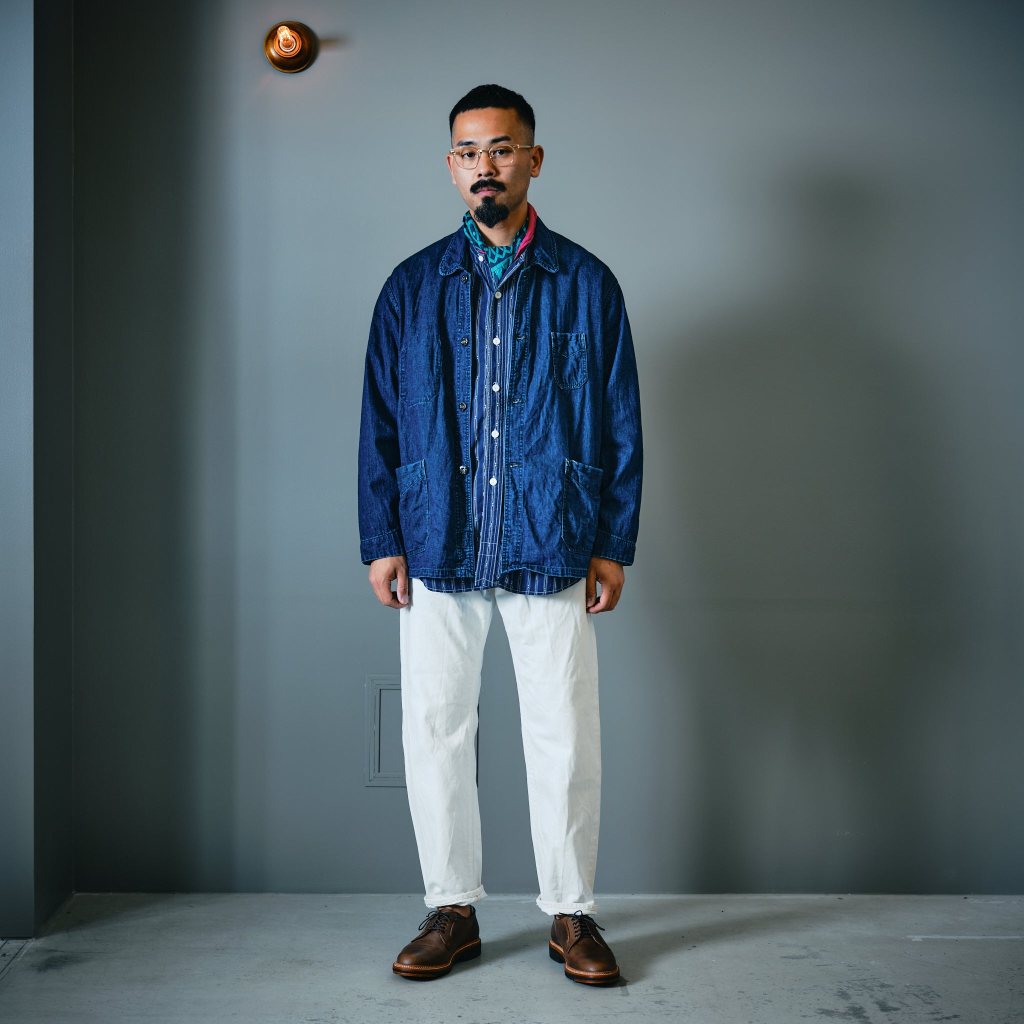 #3125-8DI POST Chinois Travail : 8oz. Denim indigo deep wash
