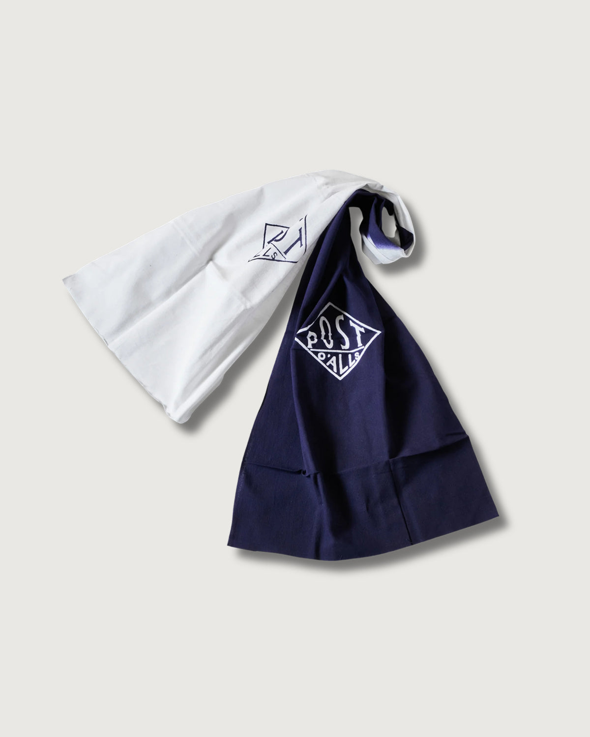 #1960-WN POST Tenugui : white/navy 116 x 34