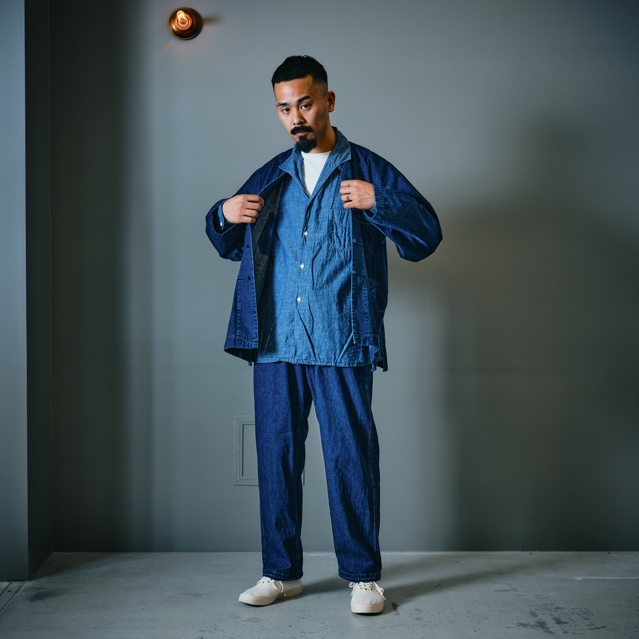 #3117-8DI POST Chinois De Luxe : 8oz. Denim indigo deep wash