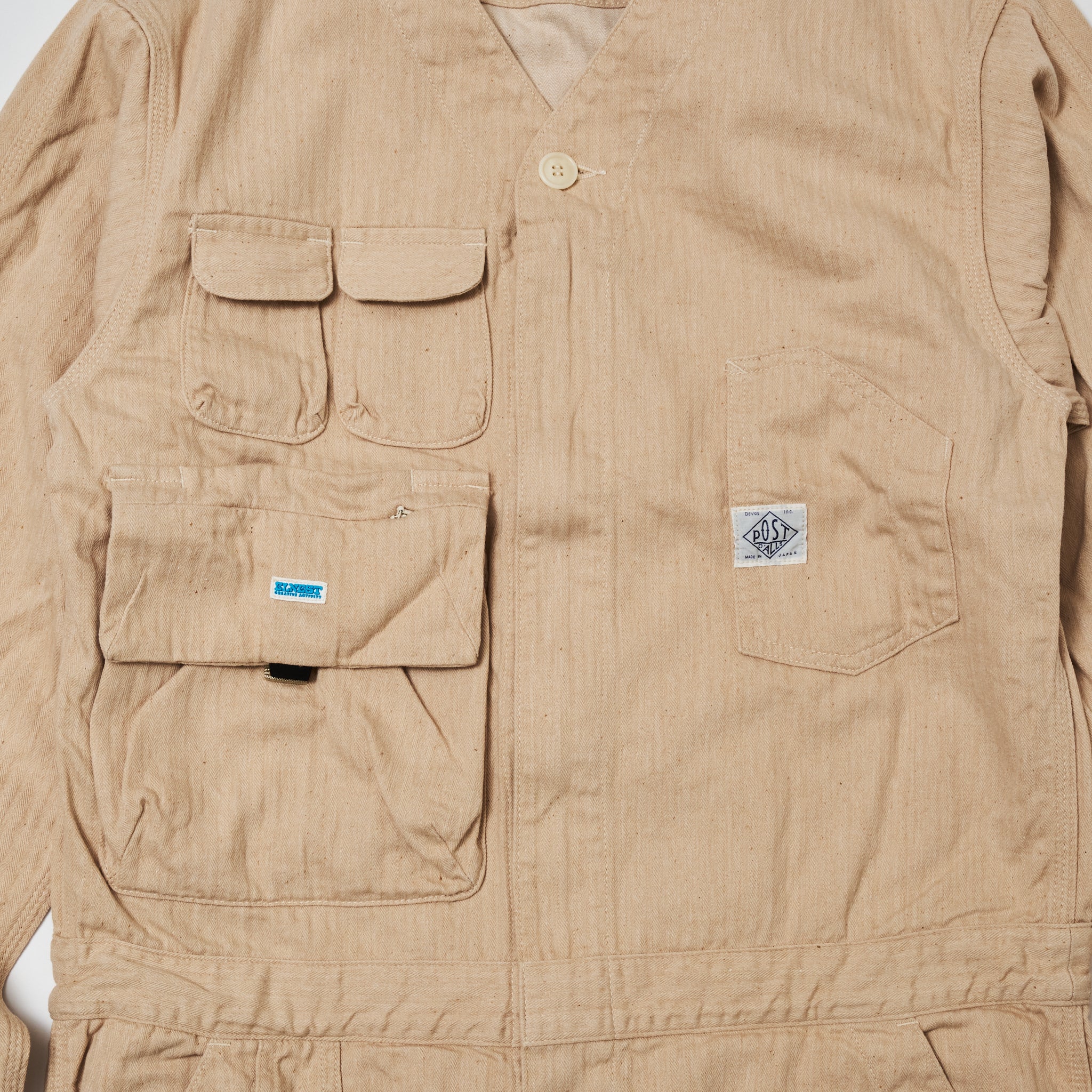 EP02-CHN ELNEST x Post O'Alls All-in-One：cotton herringbone natural