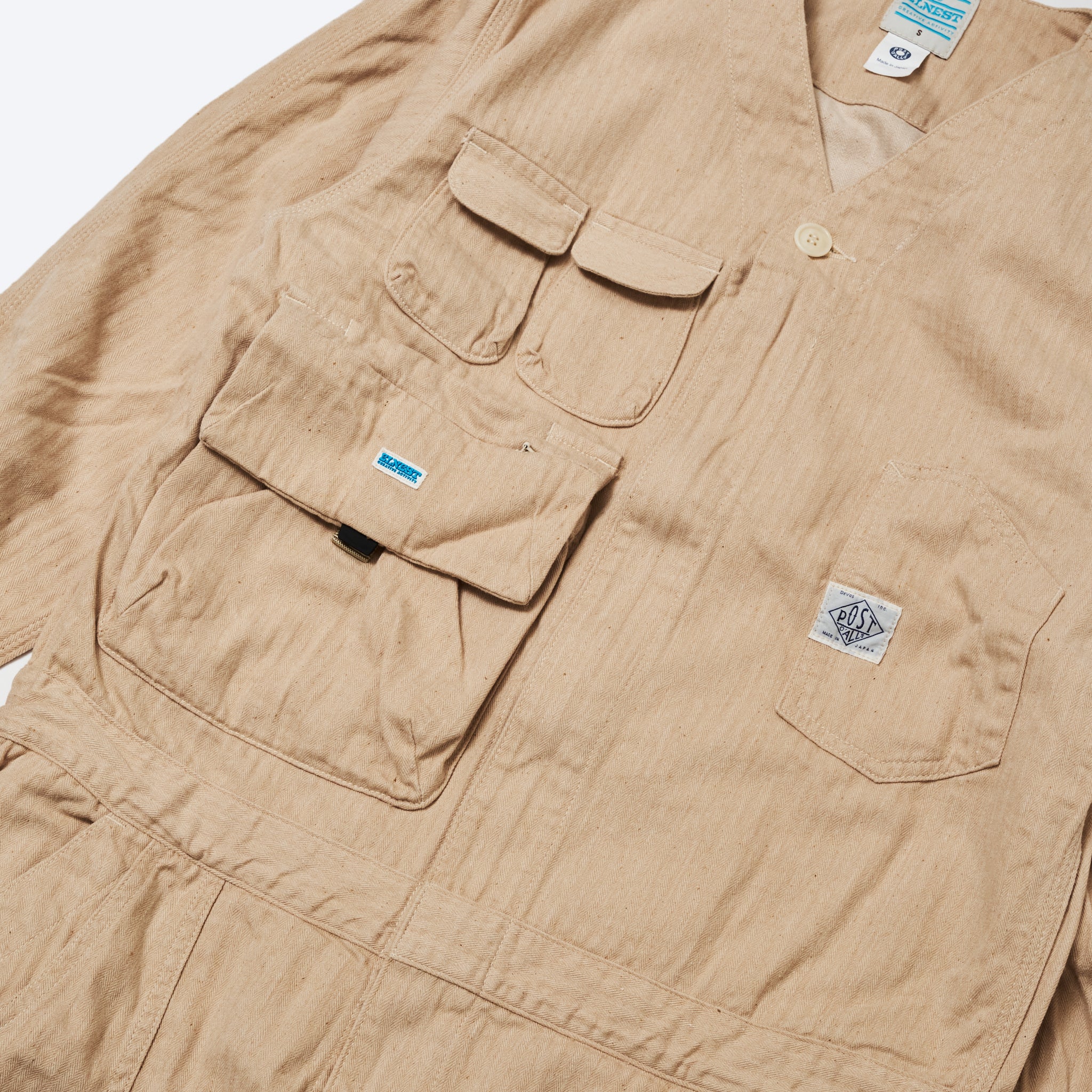EP02-CHN ELNEST x Post O'Alls All-in-One：cotton herringbone natural