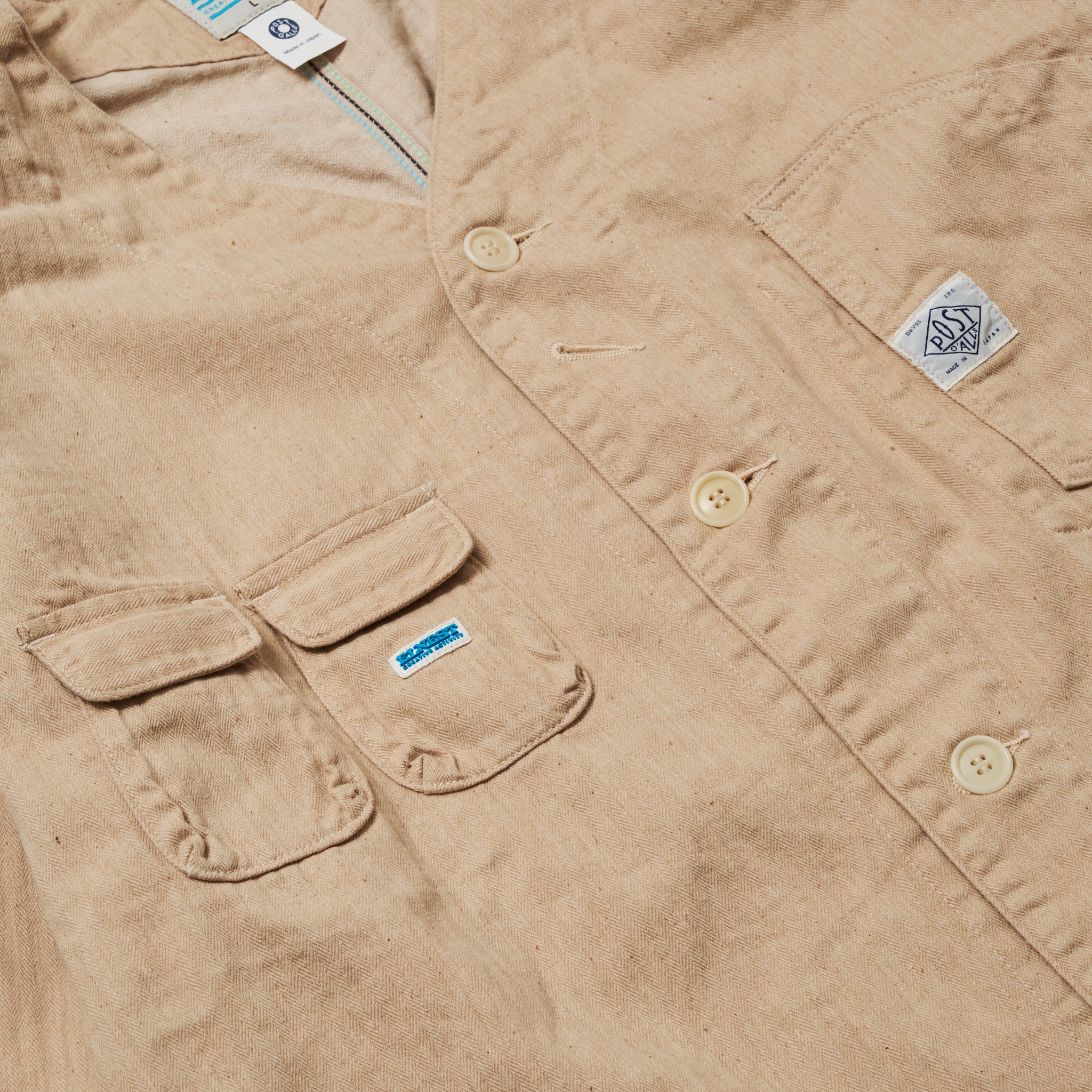 EP01-CHN ELNEST x Post O'Alls Coverall Jacket：cotton herringbone natural