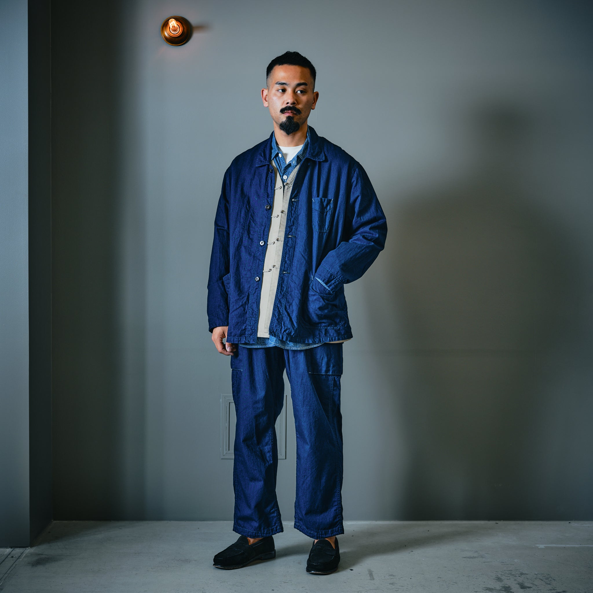 #3308-VTI E-Z WALKABOUT Pants : vintage twill indigo