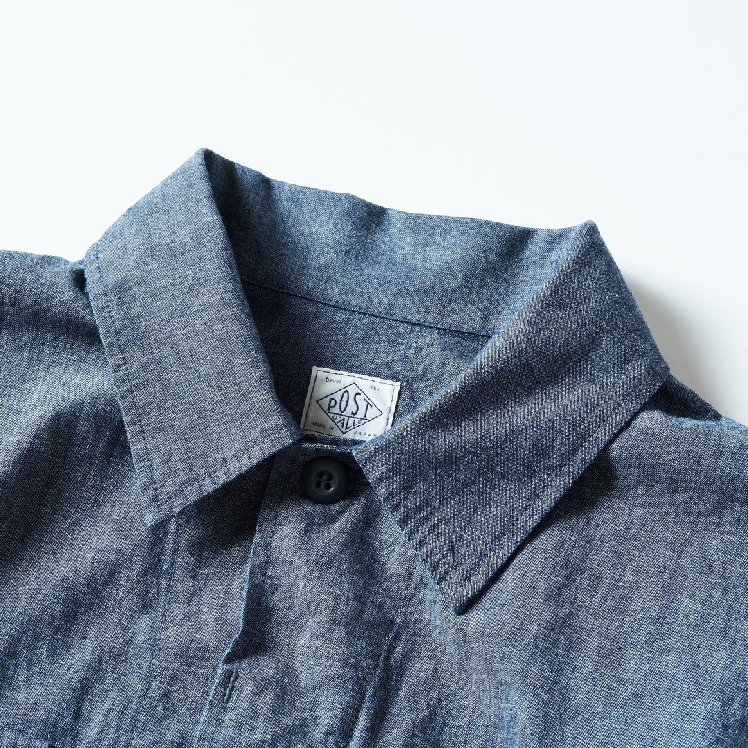 POST OVERALLS B.D.U. JACKET サイズM POST OVERALLS (ポストオーバーオールズ) BDU-R -crinkle linen