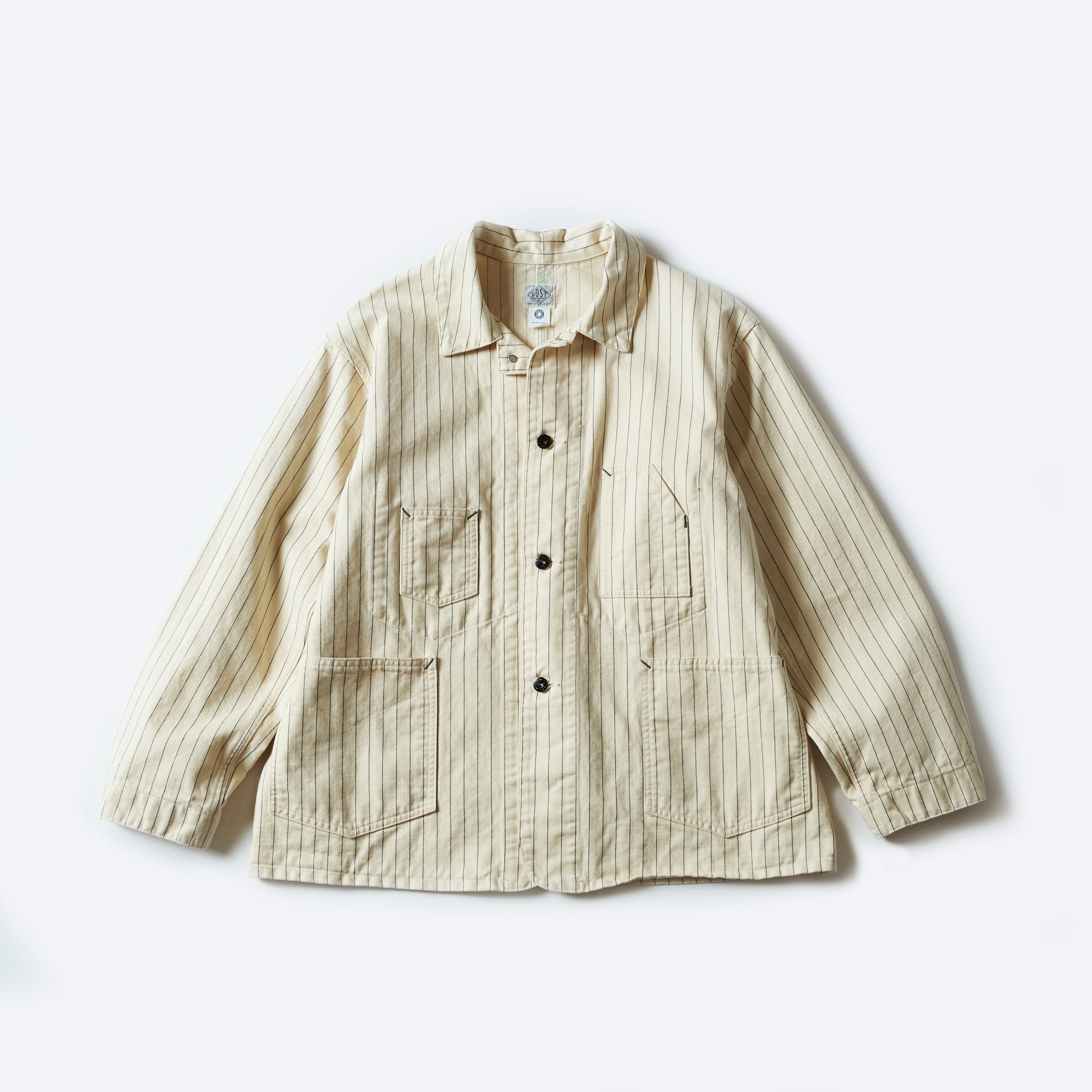 #1111-HBS De Luxe Railroader : HBT stripe natural